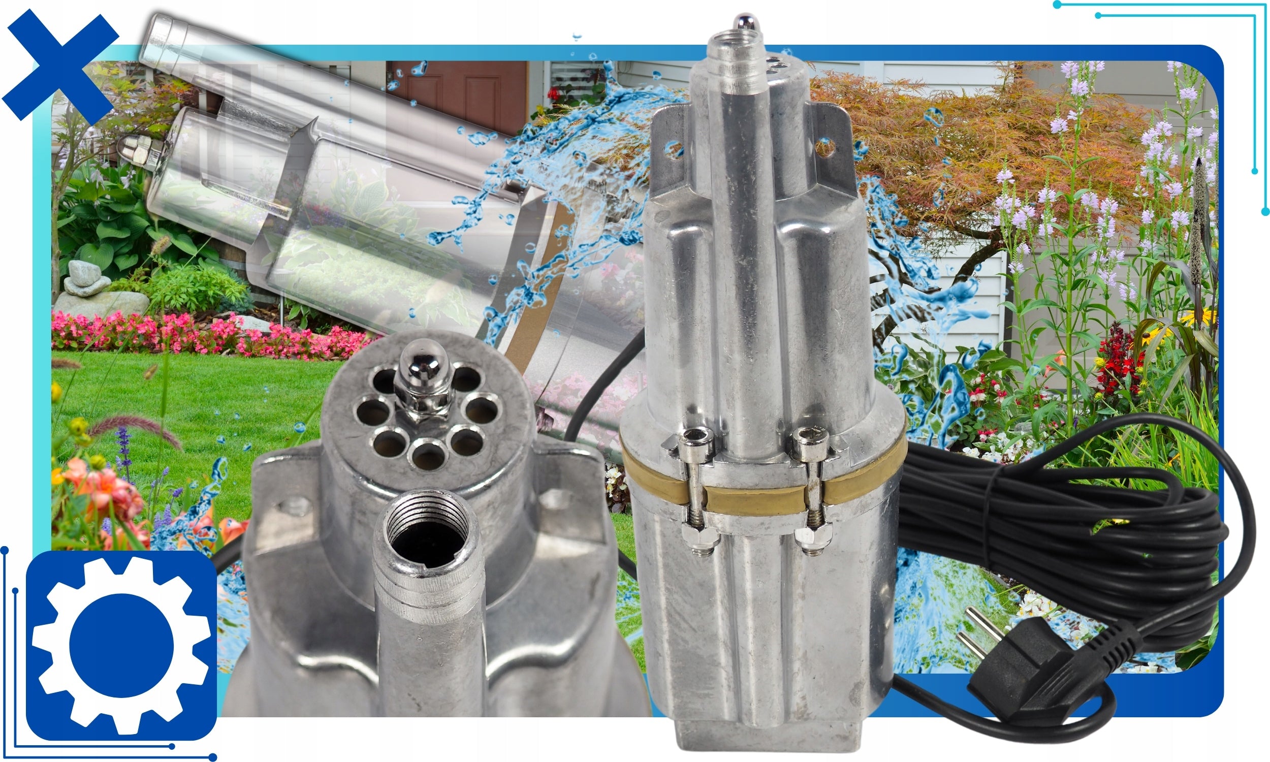 SUBMERSIBLE PUMP FOR DIRTY AND CLEAN WATER DEEP INTO THE RUSSIAN WELL Maximum pump output 1200 l/h