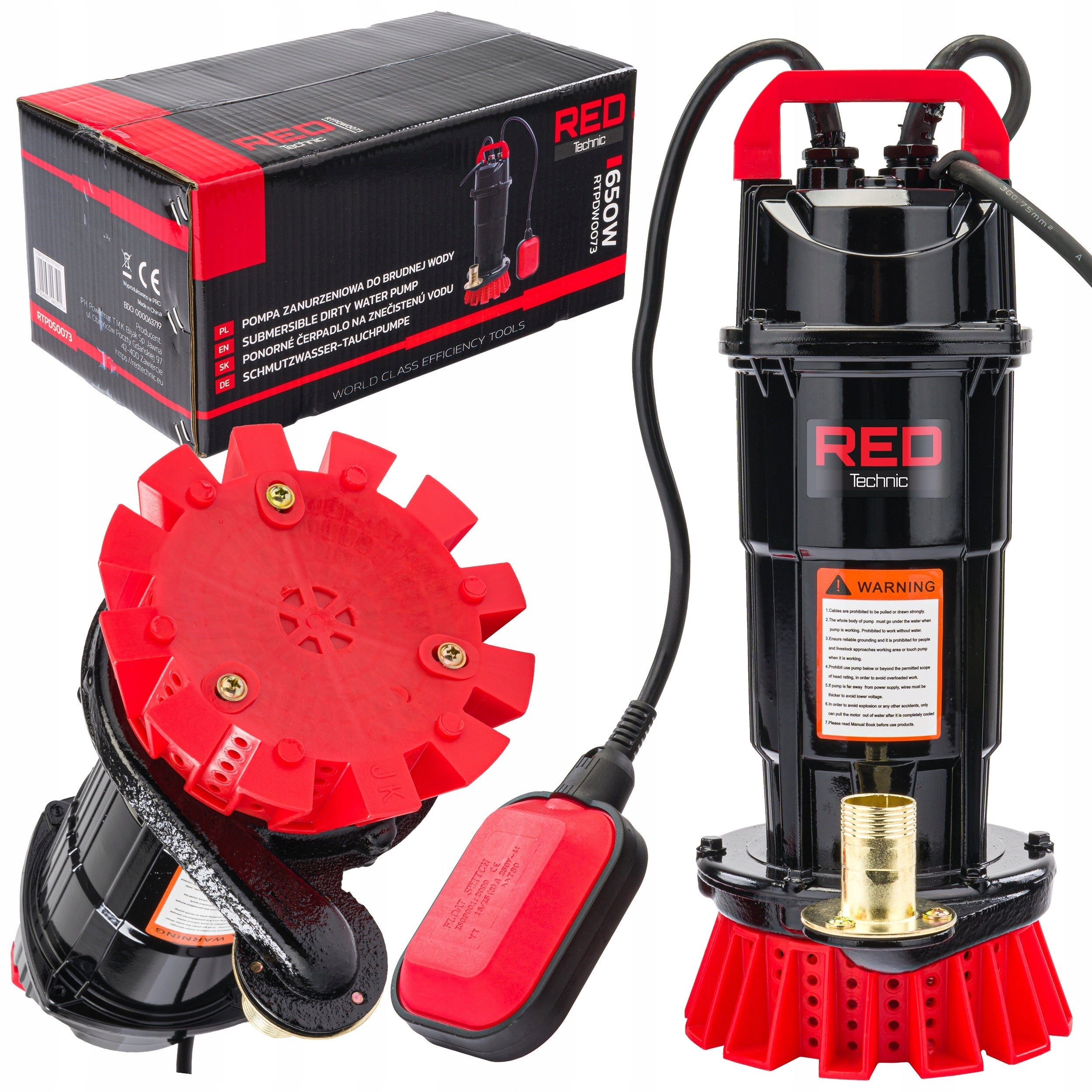 SUBMERSIBLE PUMP FOR DIRTY WATER CLEAN RAINWATER FLOAT 8000 l/h