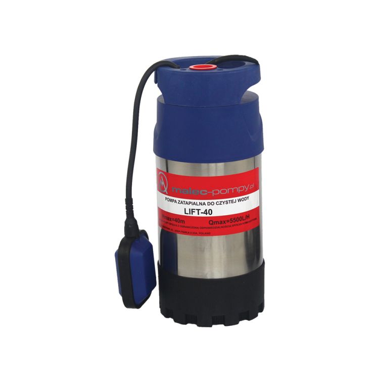 SUBMERSIBLE PUMP LIFT 40 FOR CLEAN WATER 1000W WITH FLOAT 4ROTORS 5500L/H Pump type submersible