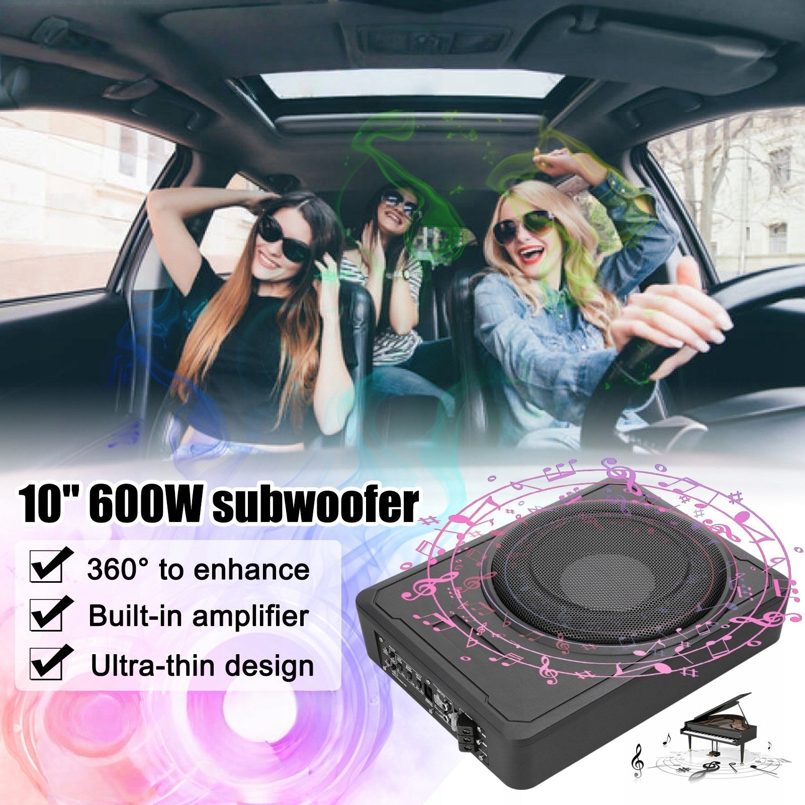 SUBWOOFER ACTIVE 800W UNDER SEAT CAR SEAT FOR YACHT MOTORBOAT Packaging status original