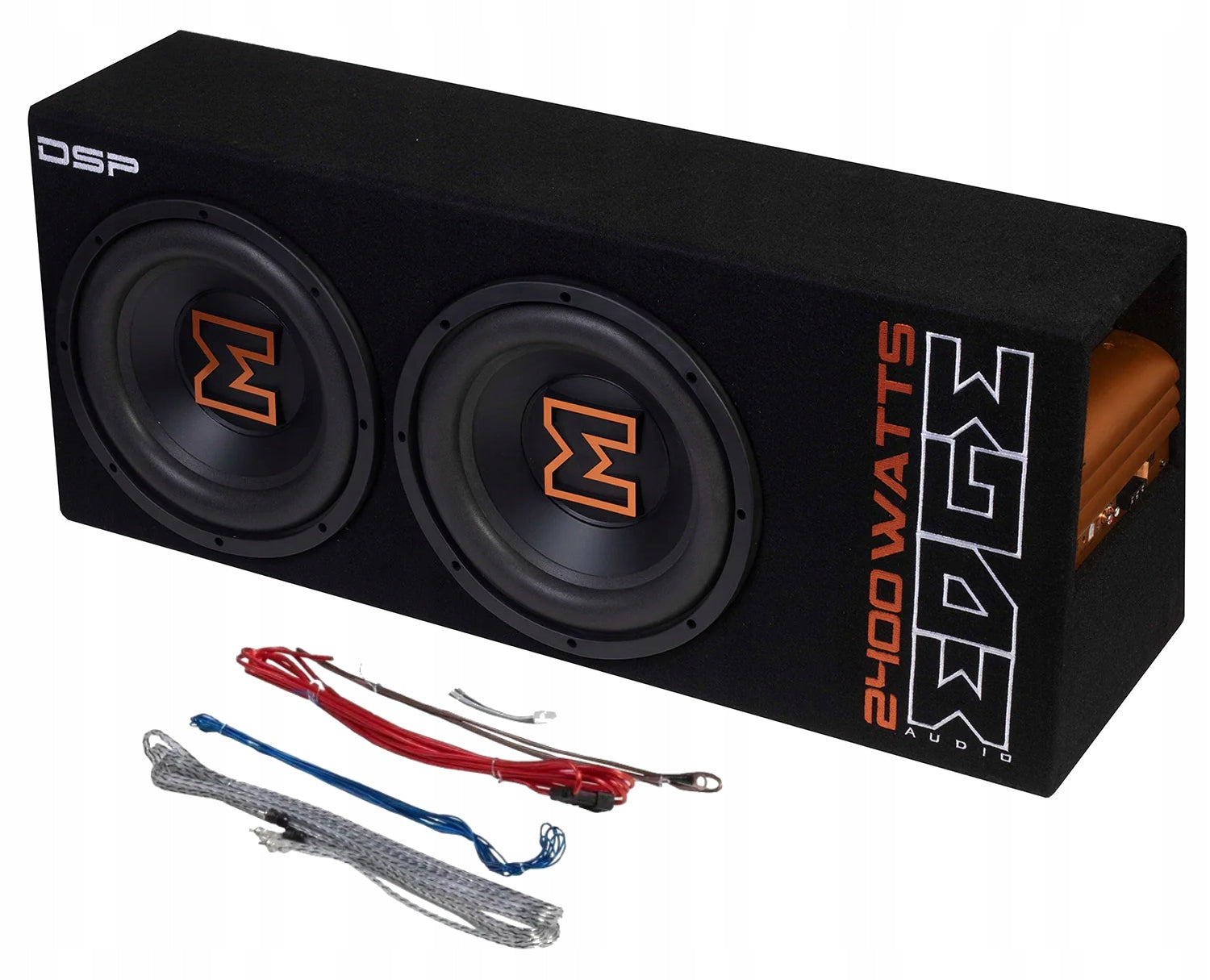 SUBWOOFER ACTIVE BASS BOX 2400W 2x 30cm EDGE EDBX12TADSP-E3 + CABLES Packaging status original