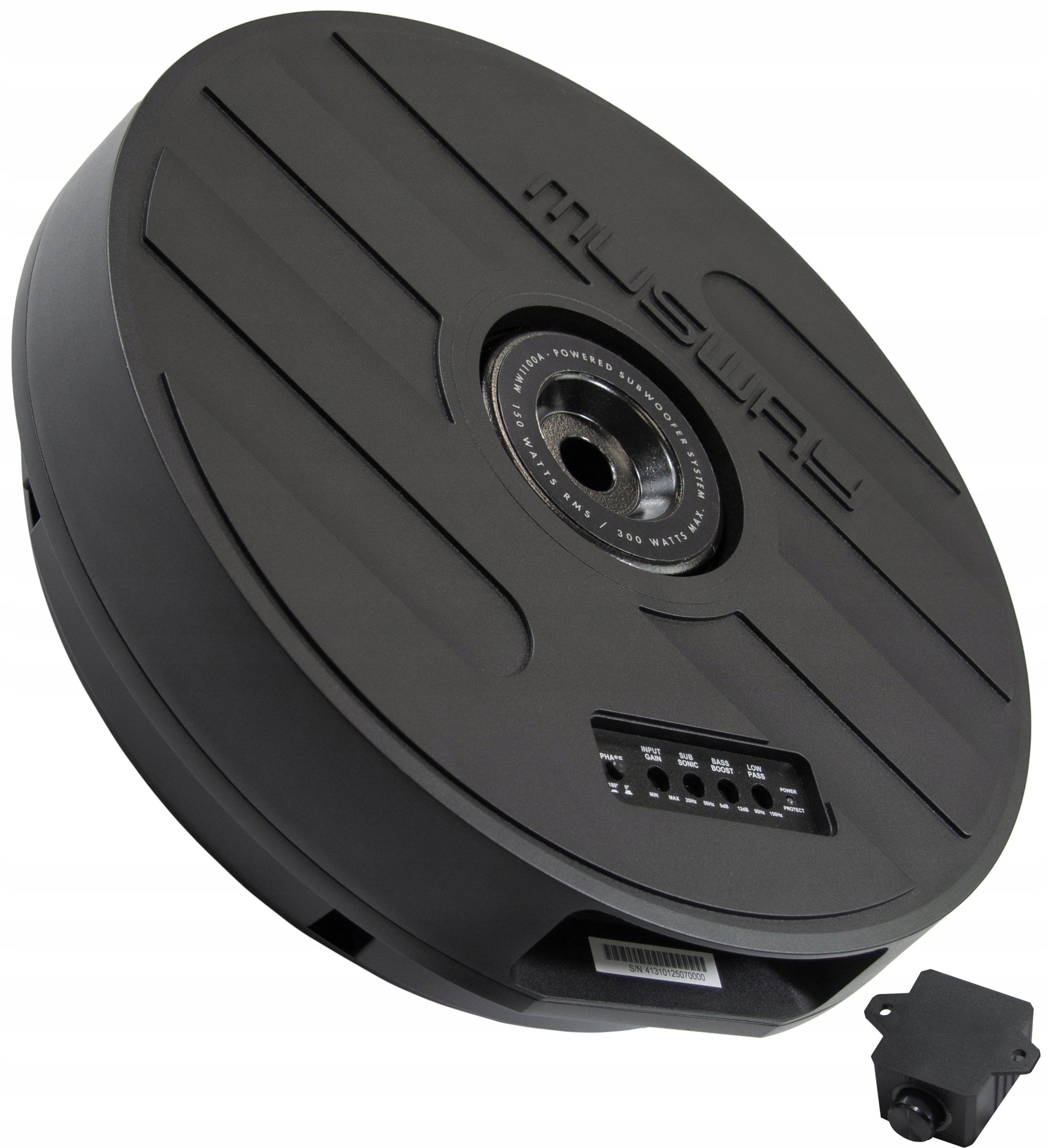 SUBWOOFER MUSWAY MW1100A IN SPARE WHEEL 28cm 300W | REMOTE CONTROL | POWERFUL ACTIVE