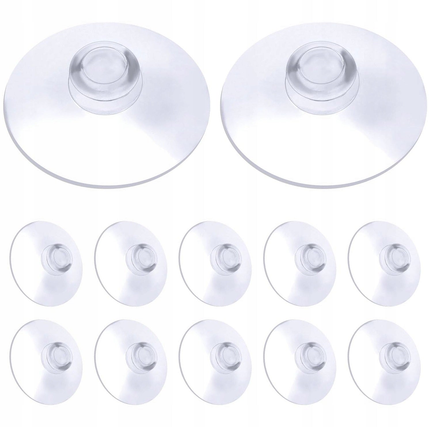 SUCTION CUP 12 PIECES 40 MM STRONG TRANSPARENT UNIVERSAL MOUNTING