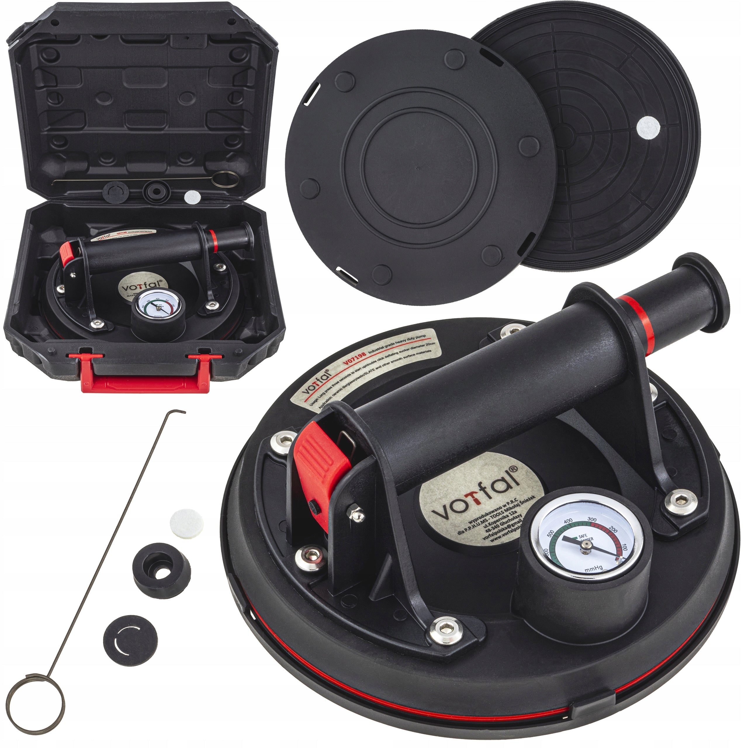 SUCTION CUP WITH PUMP AND CLOCK FOR TRANSFERRING GLAZES OF GLASS TILES 300KG