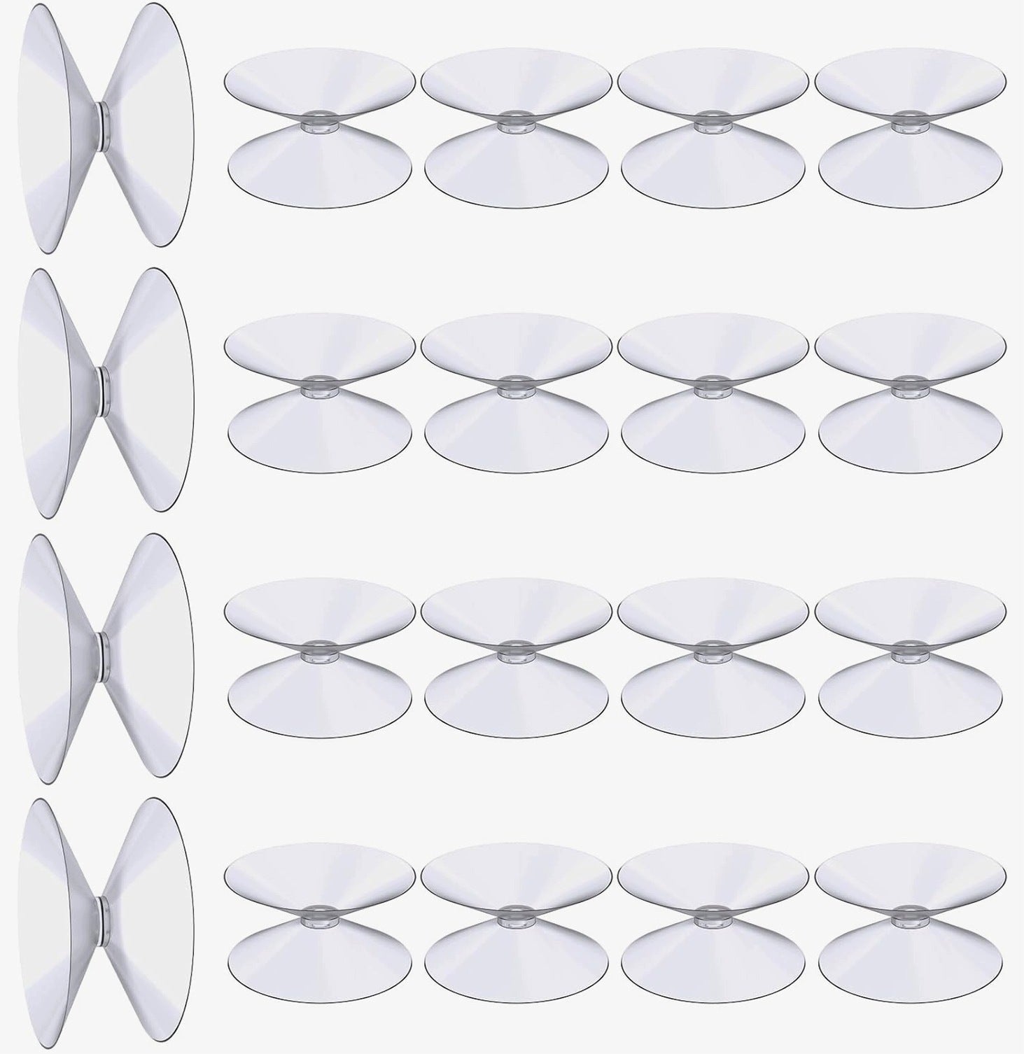SUCTION CUPS 20PCS 30MM DOUBLE SIDED PLASTIC STRONG WATERPROOF PVC