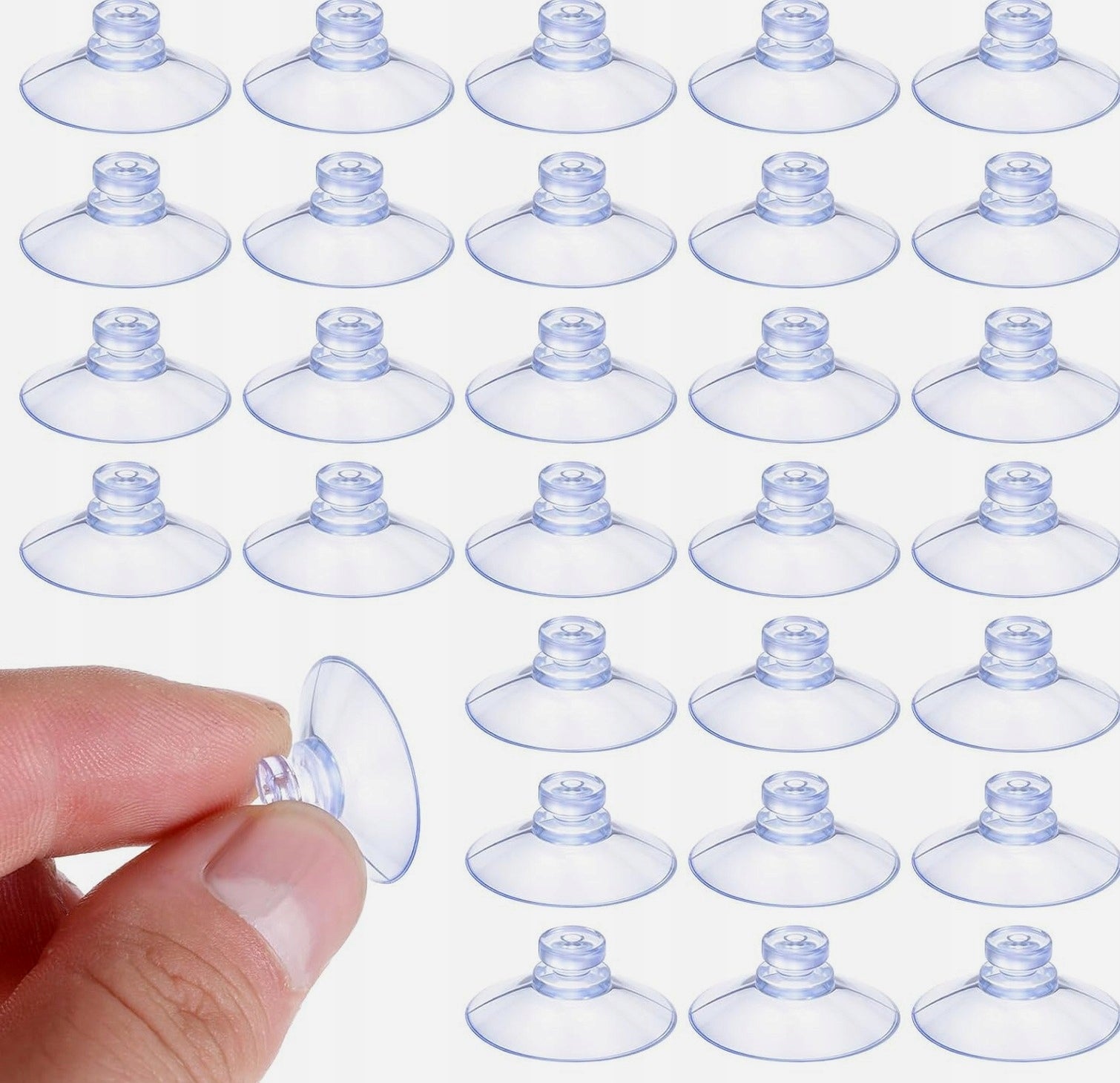 SUCTION CUPS 30 PIECES 20 MM WINDOW TRANSPARENT SMALL ROUND STRONG PCW