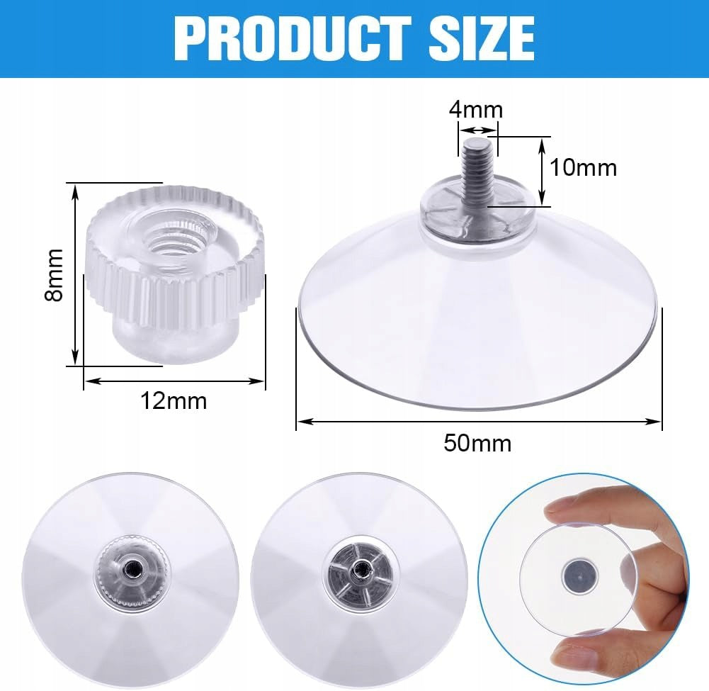 SUCTION CUPS WITH THREAD Ø 50MM SET OF 4 PCW WITHOUT DRILLING Series Flintronic 4 sztuki przyssawek z gwintem