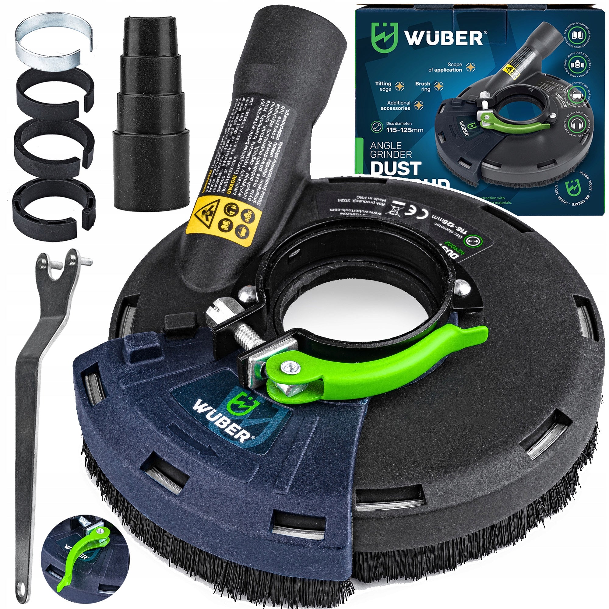 SUCTION DUST COVER FOR ANGLE GRINDER 115-125MM WUBER