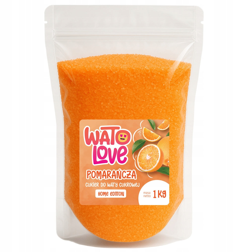 SUGAR FOR COTTON CANDY Colorful Flavored for Sticks Orange 1kg Packaging status original