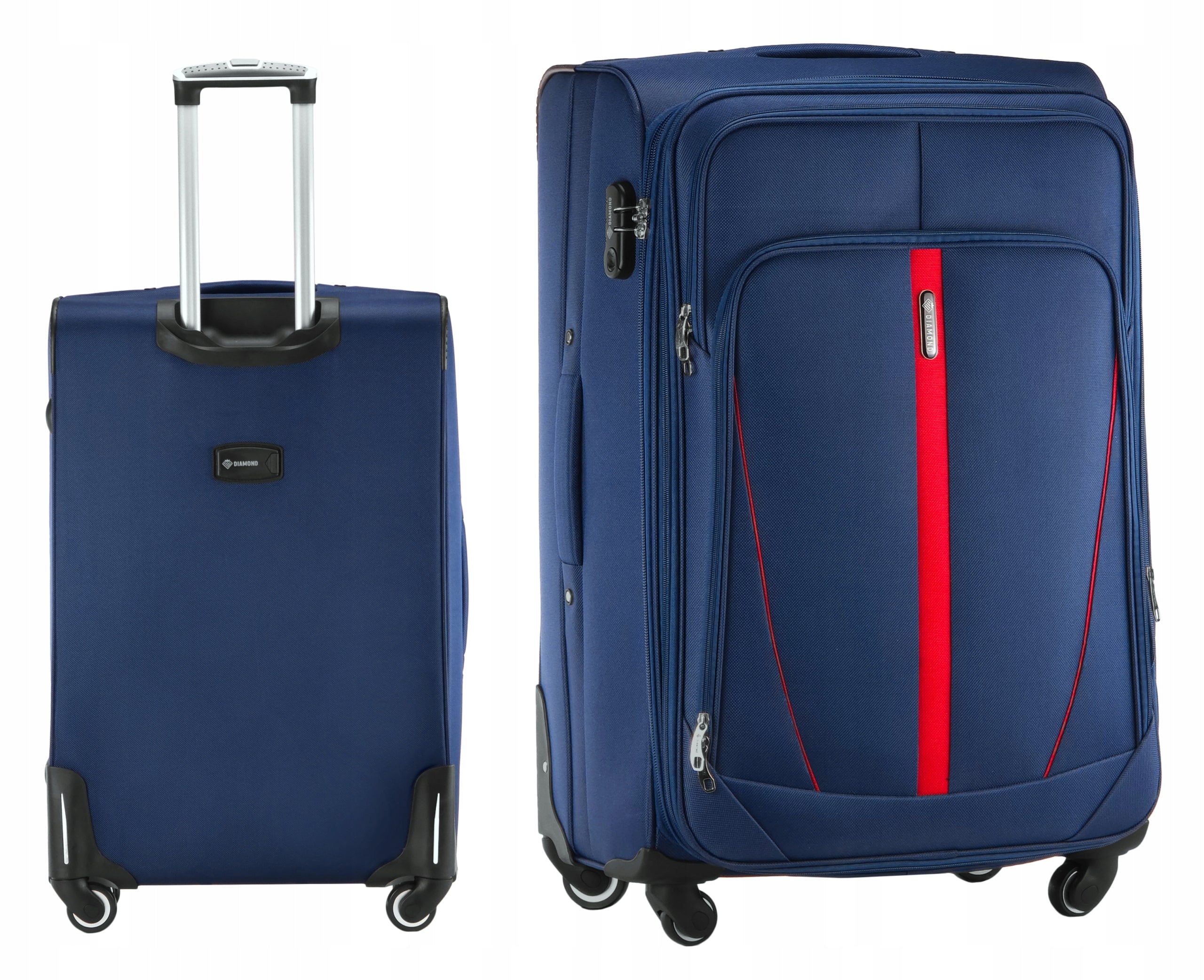 SUITCASE LARGE ON WHEELS TRAVEL LUGGAGE DIAMOND Soft XL 28" Ruby C330 Packaging status original