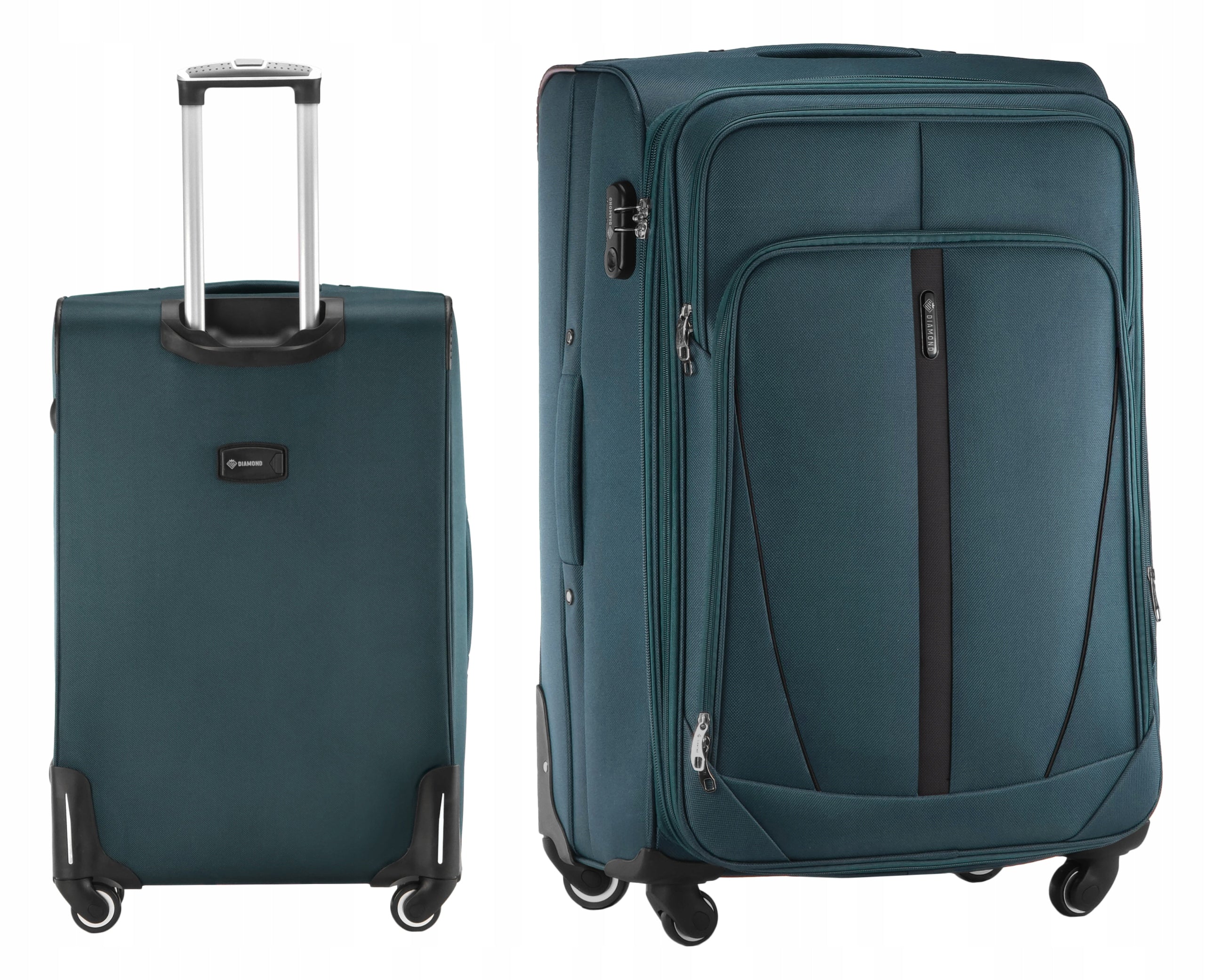 SUITCASE LARGE ON WHEELS TRAVEL LUGGAGE DIAMOND Soft XL 28" Ruby C330
