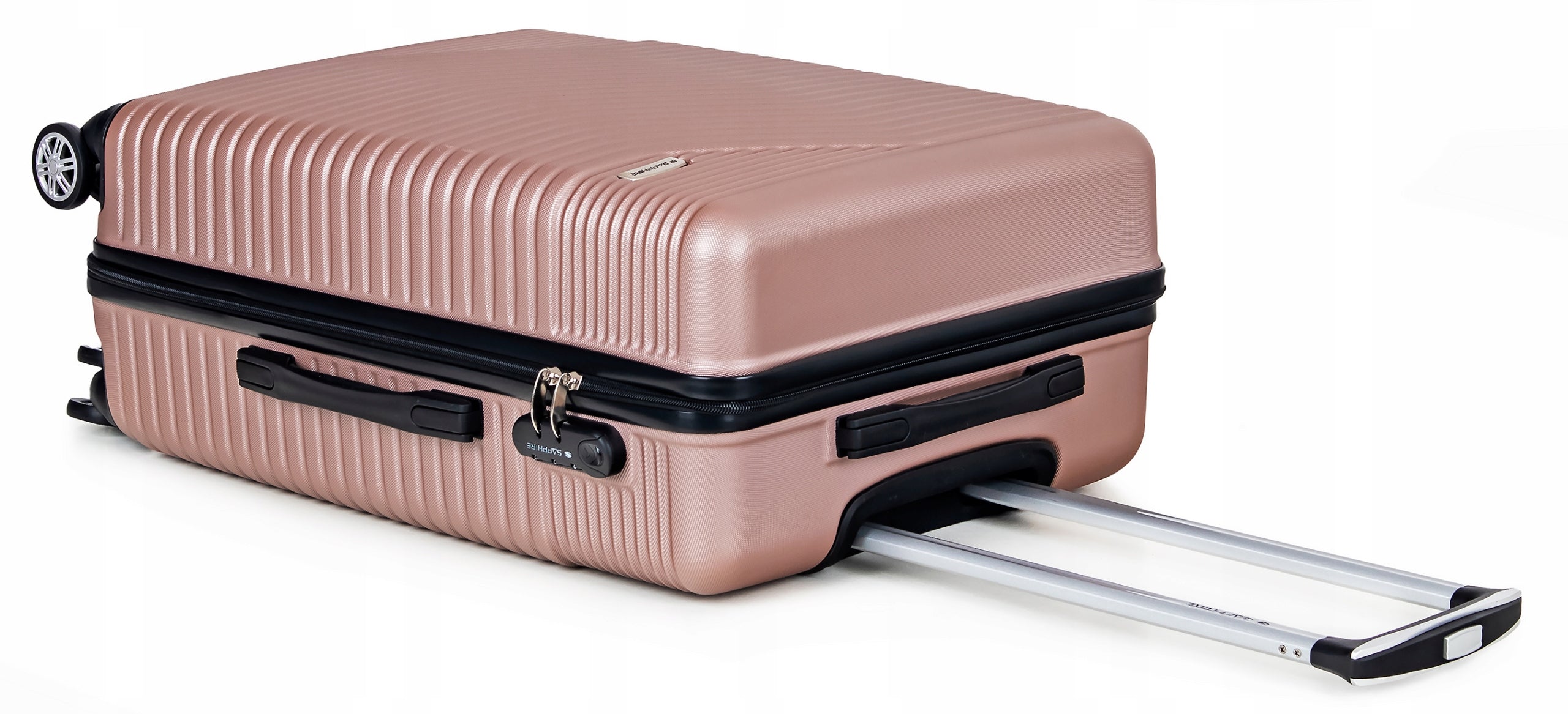 SUITCASE LARGE TRAVEL ON WHEELS LUGGAGE with ABS strong CIPHER XXL Sapphire DUO Width (longer edge) 47 cm