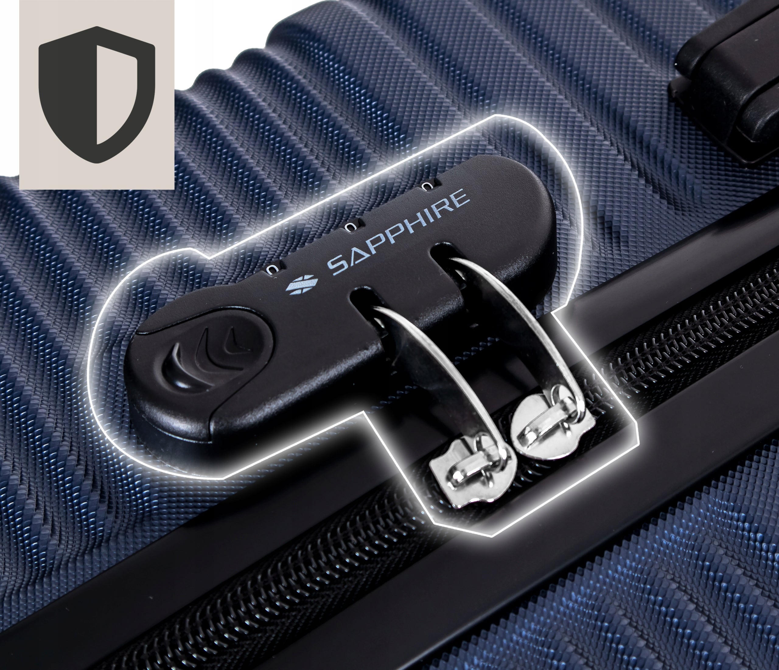 SUITCASE LARGE TRAVEL ON wheels LUGGAGE with ABS strong CIPHER XXL Sapphire DUO Manufacturer code ST-140_DUZA_GRANATOWA_DUO
