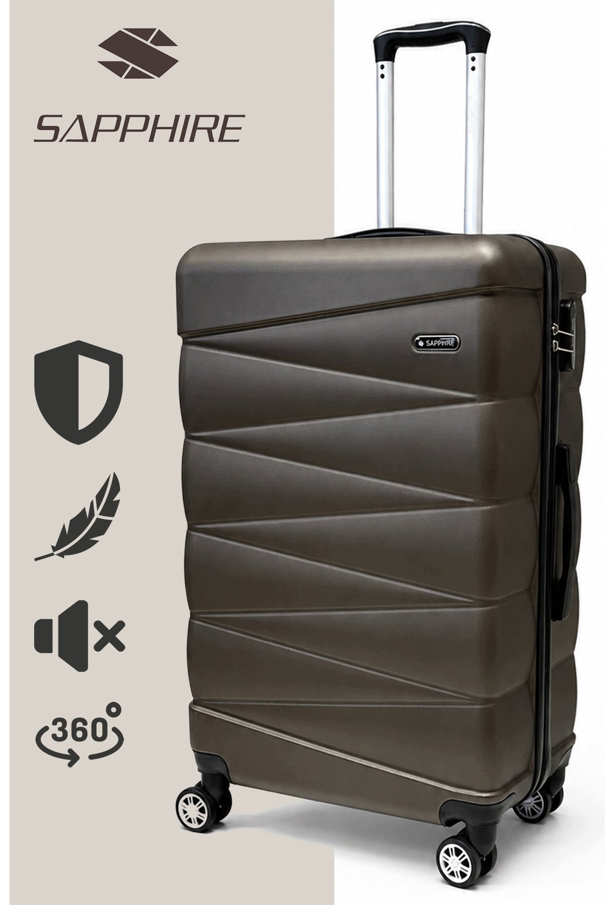 SUITCASE LARGE TRAVEL ON wheels LUGGAGE with ABS strong CIPHER XXL Sapphire DUO2 Packaging status original