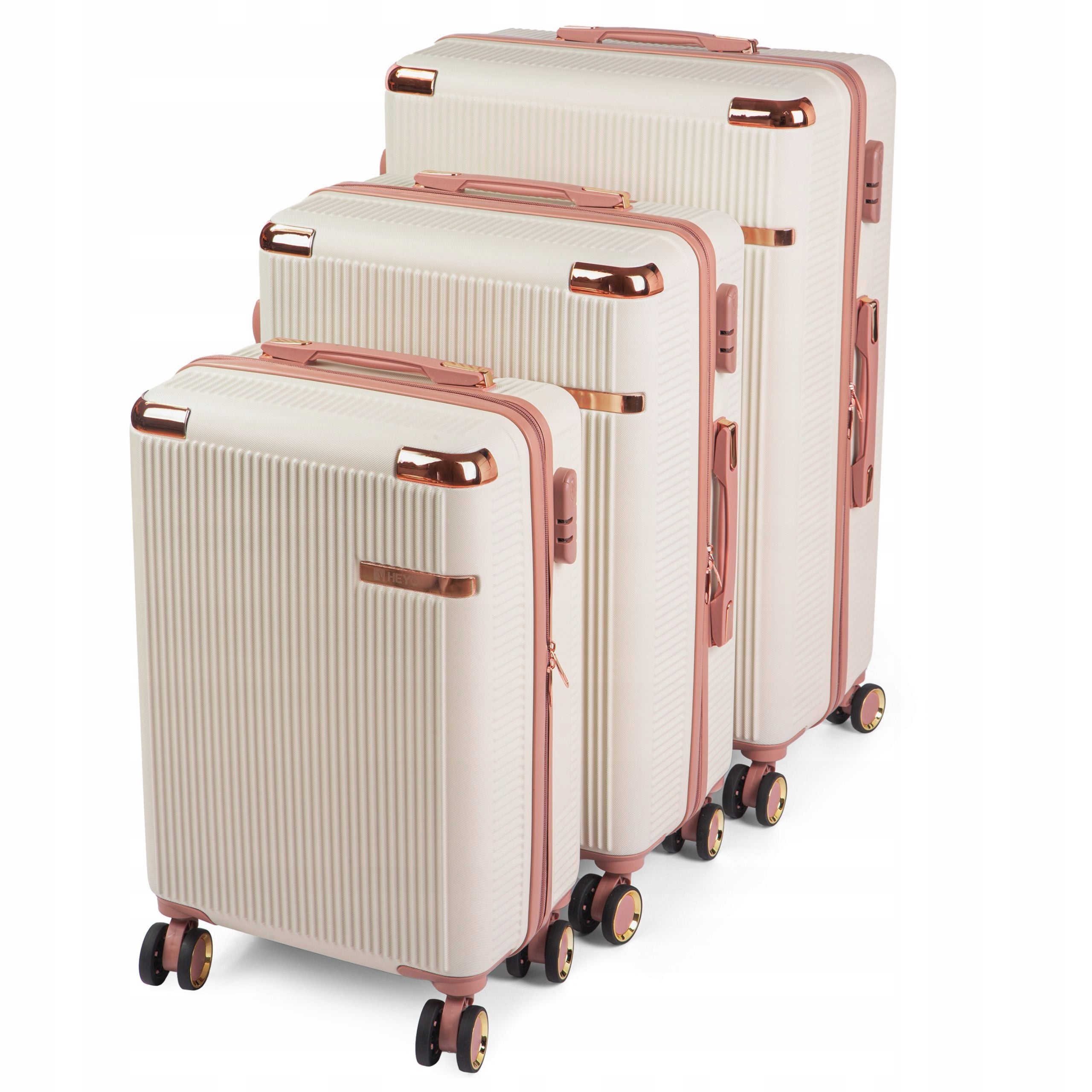 SUITCASE SET LARGE MEDIUM CABIN TRAVEL HEYO ON WHEELS LUGGAGE Manufacturer code HWP02-3W1