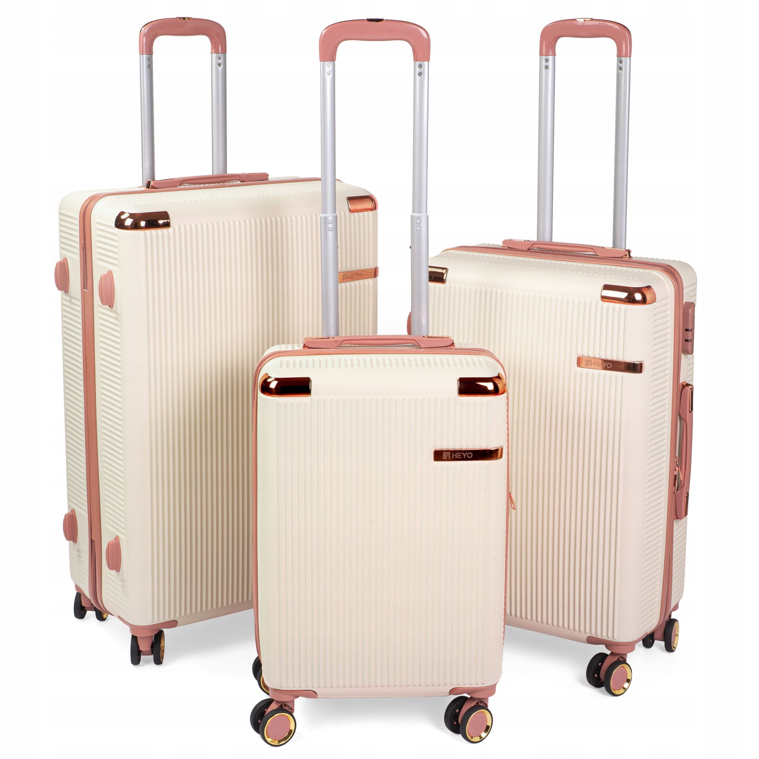 SUITCASE SET LARGE MEDIUM CABIN TRAVEL HEYO ON WHEELS LUGGAGE