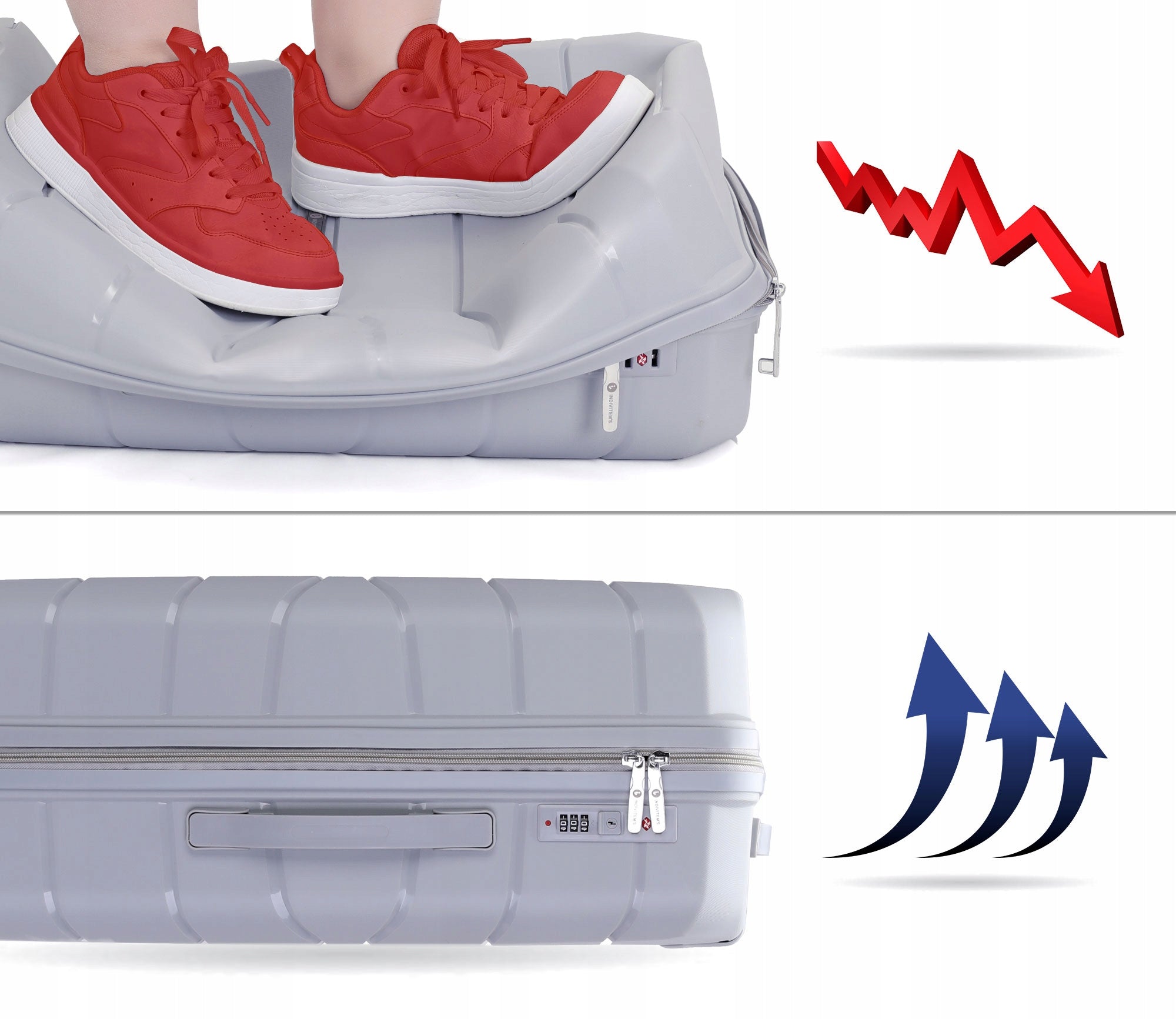 SUITCASE SMALL INDESTRUCTIBLE CABIN TRAVEL LUGGAGE ON WHEELS "M" Height 56 cm
