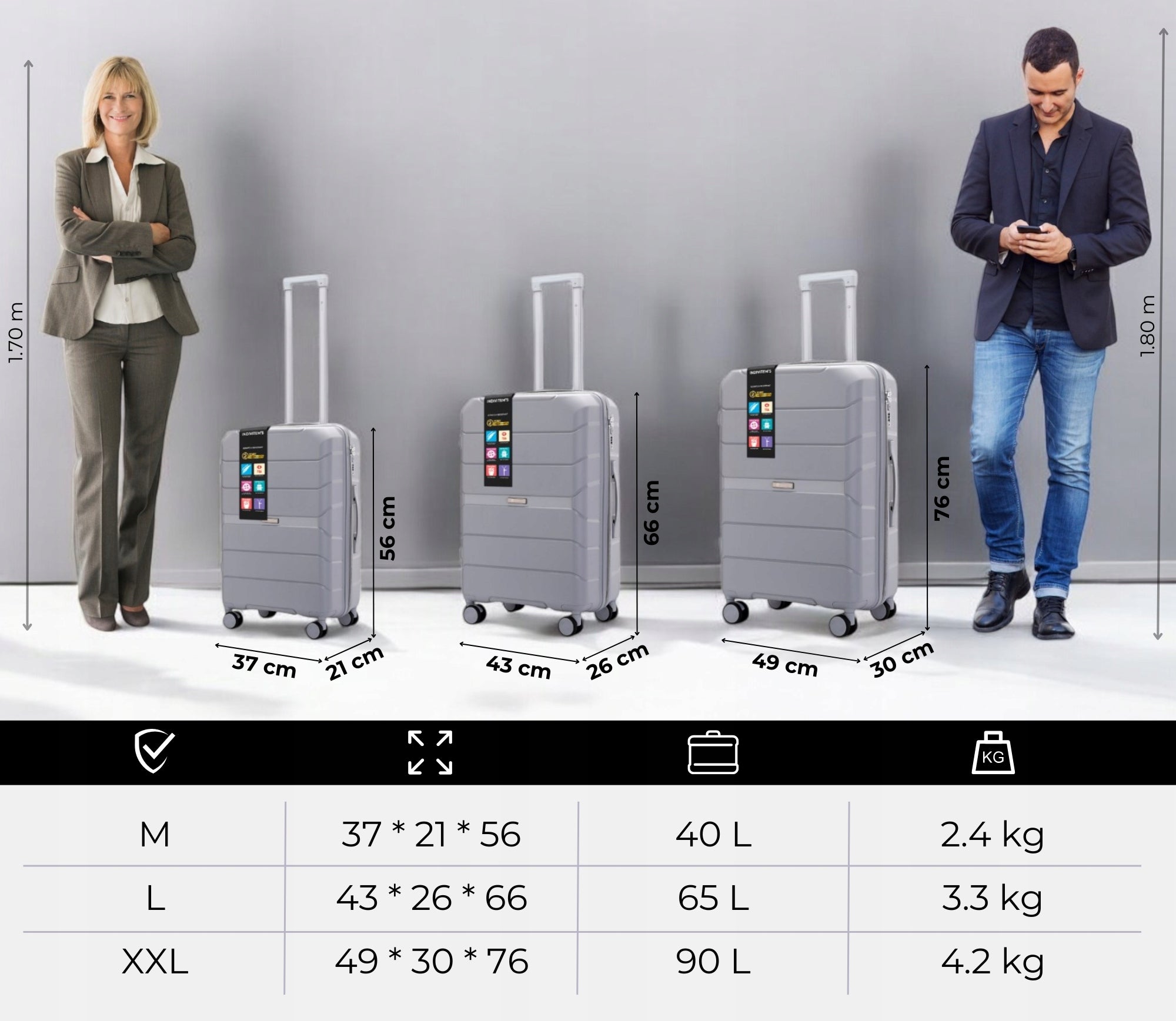 SUITCASE SMALL INDESTRUCTIBLE CABIN TRAVEL LUGGAGE ON WHEELS "M" Kind hard