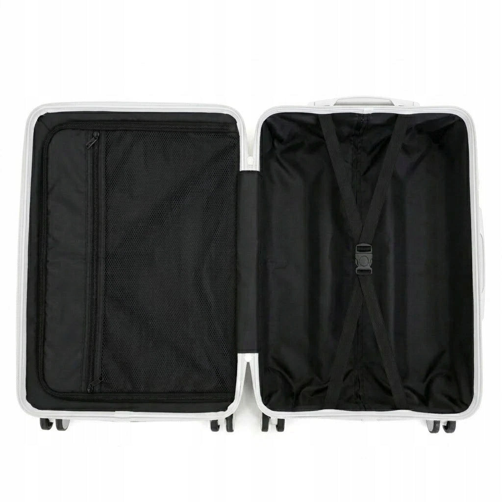 SUITCASE SMALL INDESTRUCTIBLE CABIN TRAVEL LUGGAGE ON WHEELS "M" Manufacturer code M6995 White M (40L)