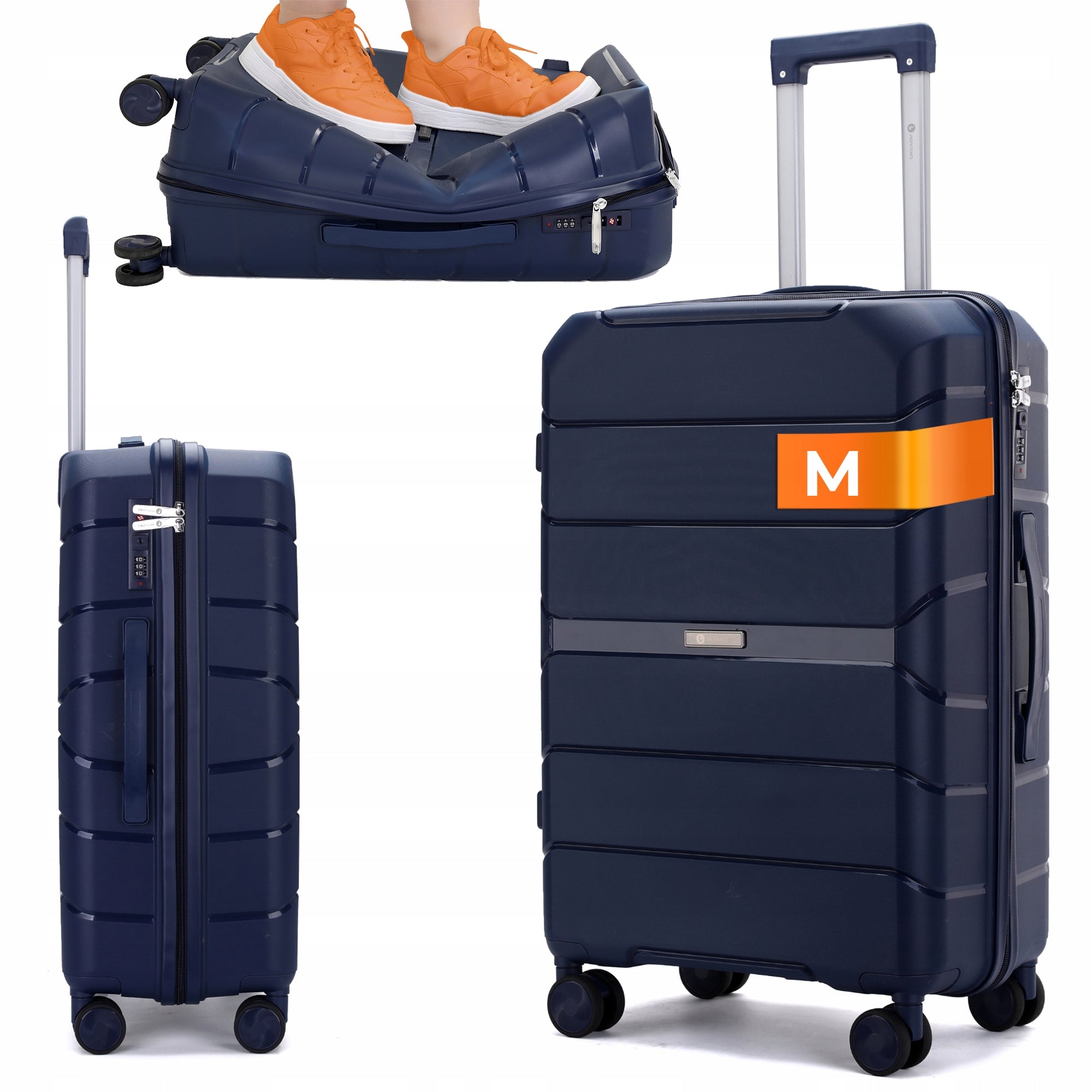 SUITCASE SMALL INDESTRUCTIBLE CABIN TRAVEL LUGGAGE ON WHEELS "M"