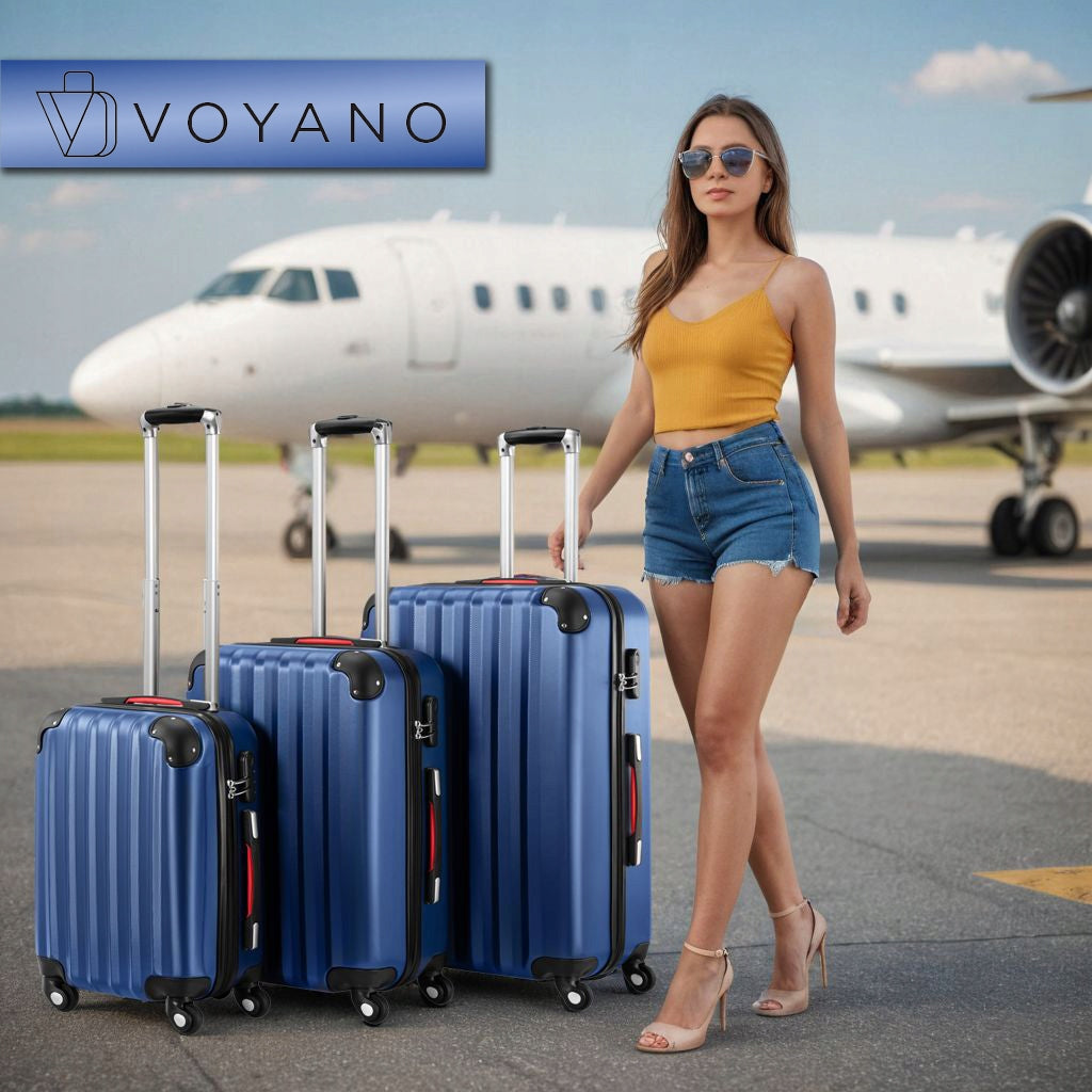SUITCASES SET OF TRAVEL SUITCASES LUGGAGE SUITCASE ON WHEELS SET ABS 3IN1 Brand Voyano