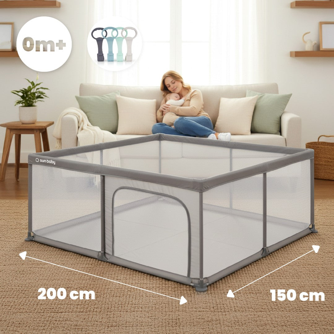 SUN BABY Baby playpen cot LARGE 150 x 200 x 68 cm + handles Manufacturer code Z-B02.008.0.1-B13.001.0.1