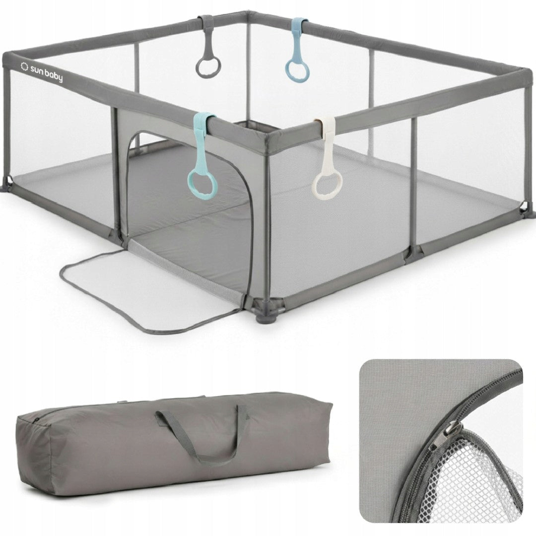 SUN BABY Baby playpen cot LARGE 150 x 200 x 68 cm + handles