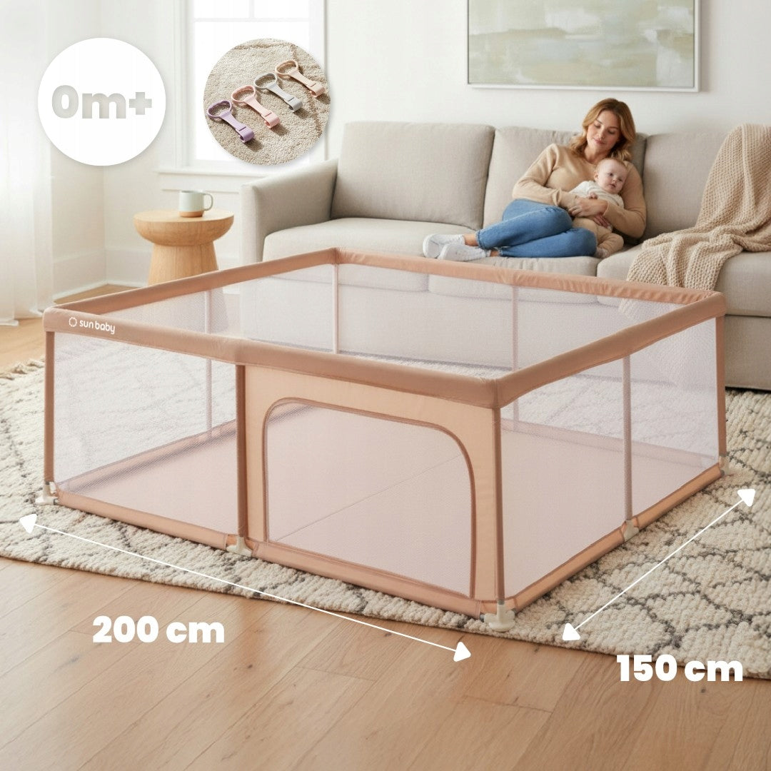 SUN BABY Large Playpen for Baby SQUARE TOYS 150 x 200 x 68 cm + handles Manufacturer code Z-B02.008.0.2-B13.001.0.2