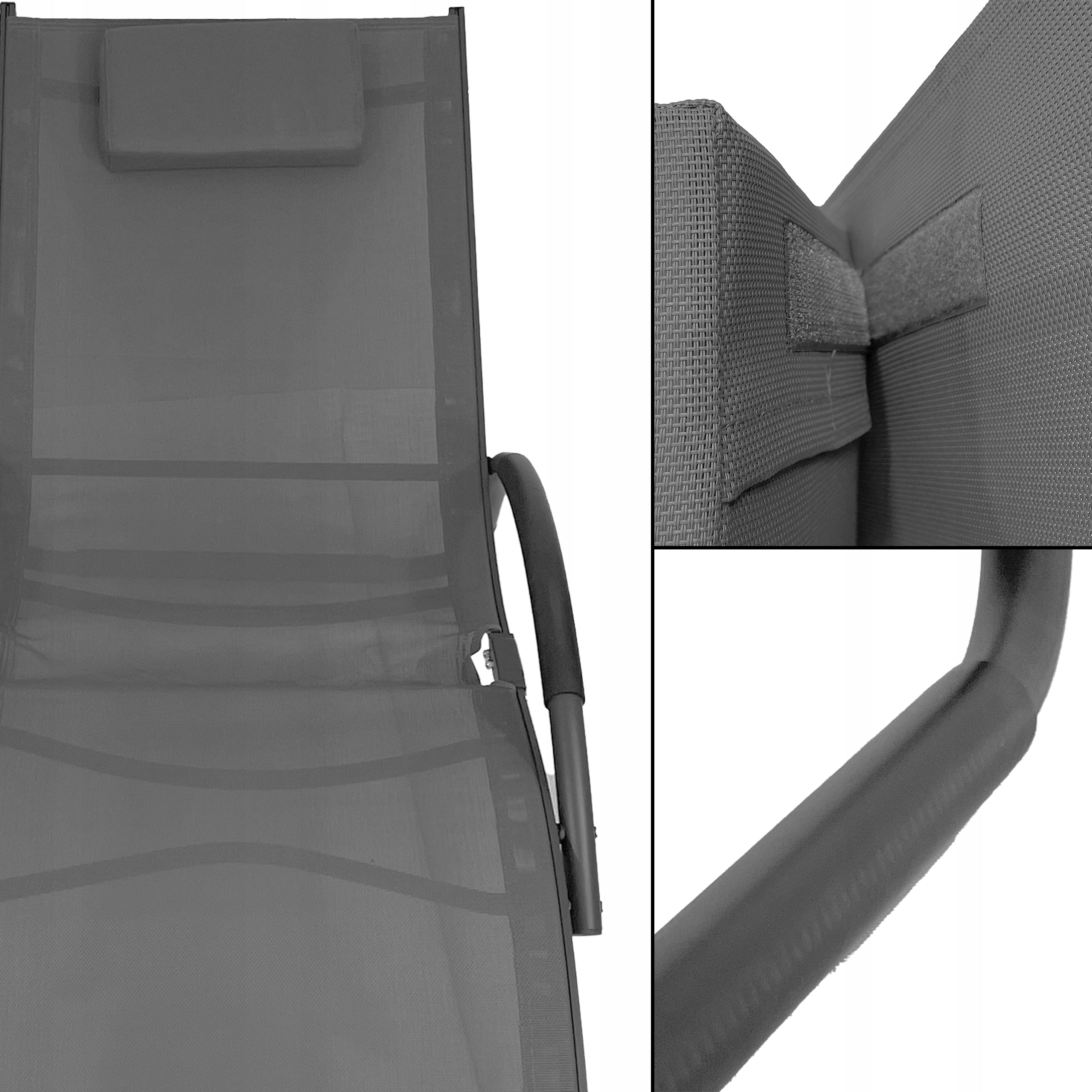 SUN LOUNGER ALUMINUM GARDEN MODERN ARMCHAIR COUCH ZERO GRAVITY SWING GREY Brand Kontrast
