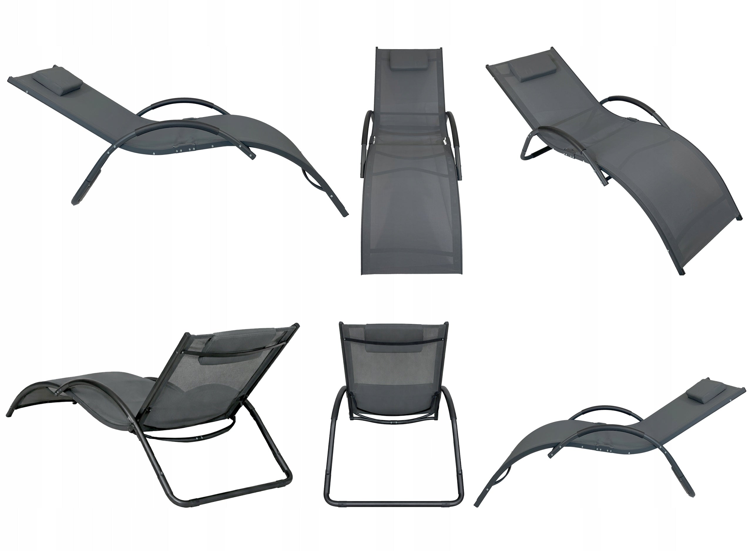 SUN LOUNGER ALUMINUM GARDEN MODERN ARMCHAIR COUCH ZERO GRAVITY SWING GREY Manufacturer code 5.10.14188