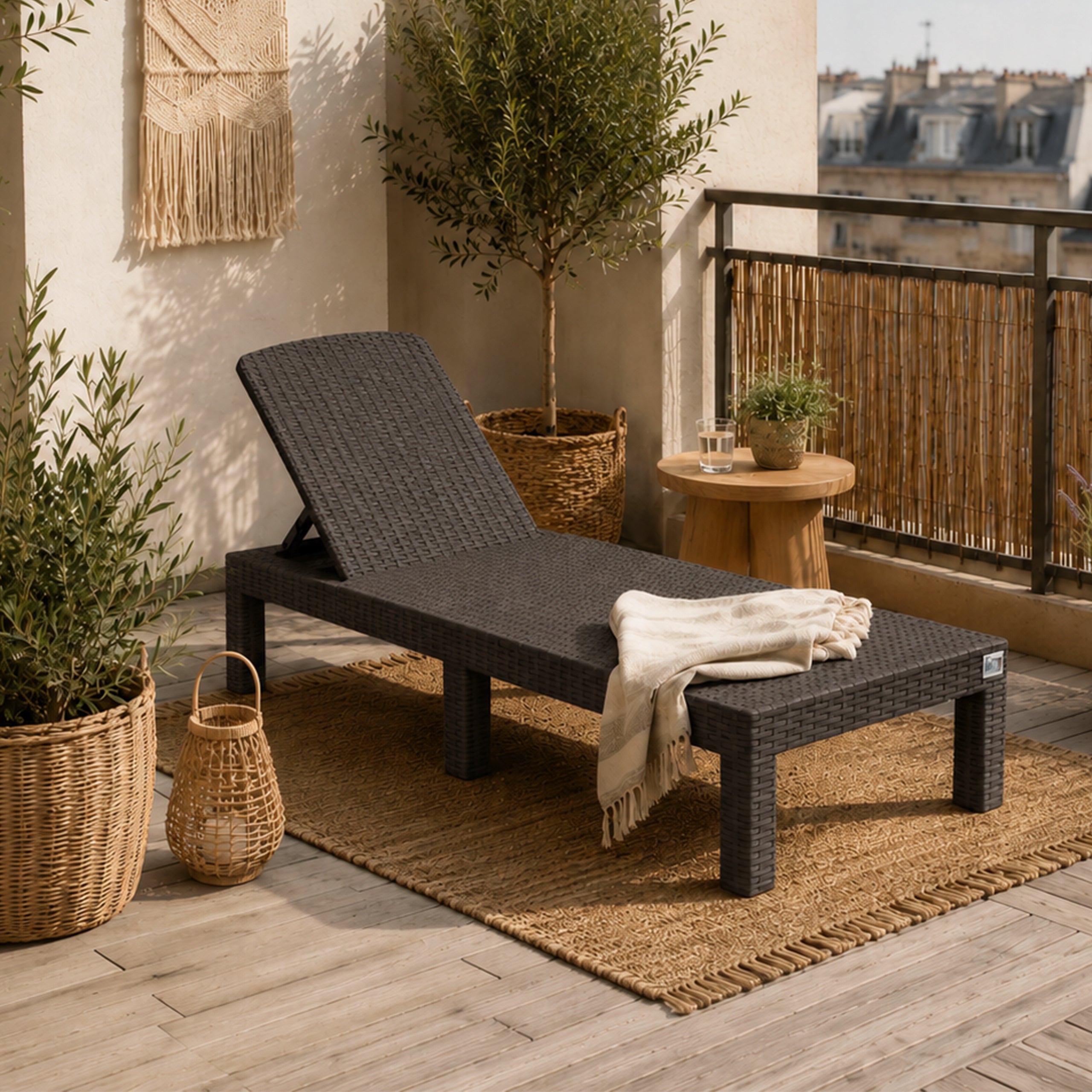 SUN LOUNGER BEACH POOL CHAIR ADJUSTABLE FOLDING BEACH CHAIR Width (shorter side) 60 cm