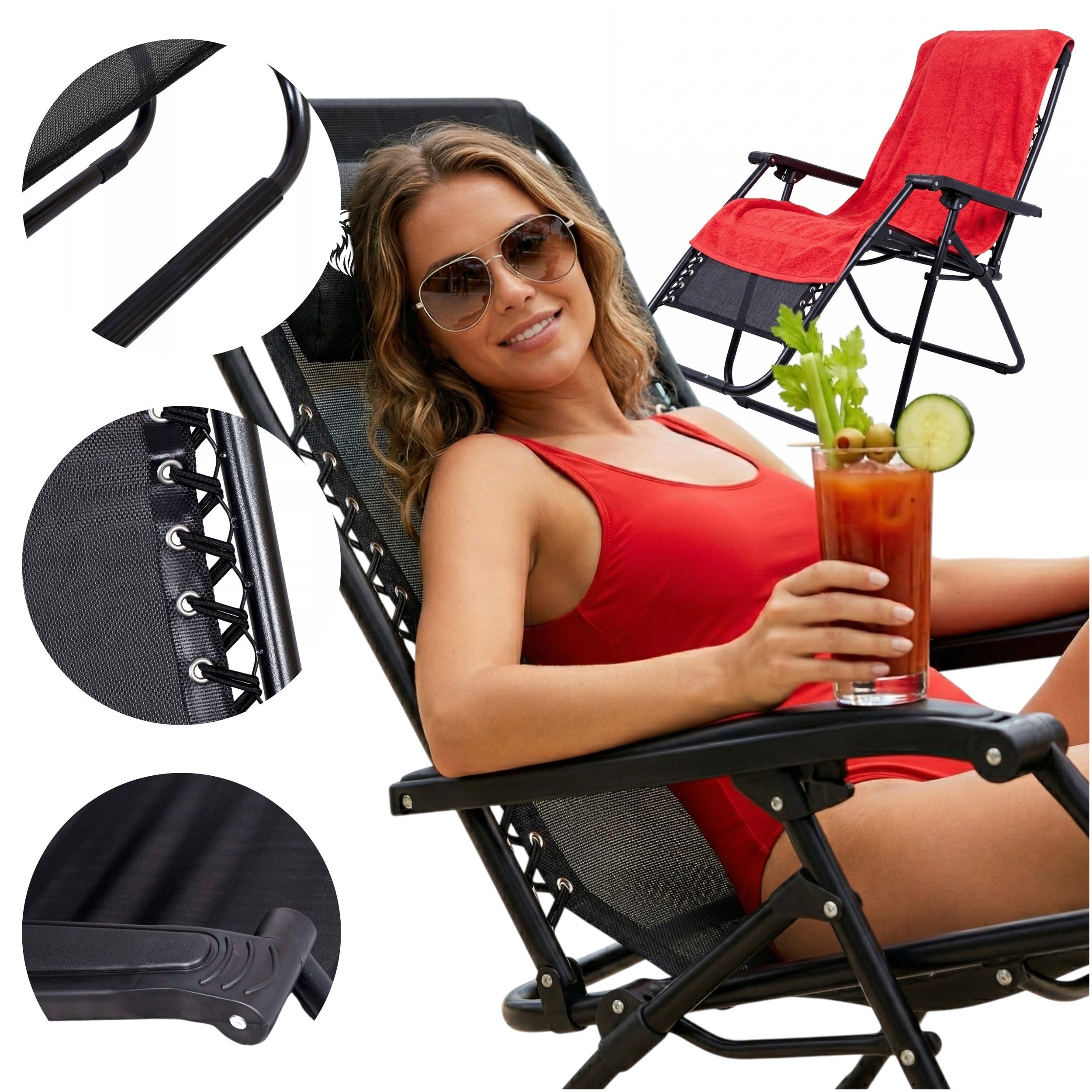 SUN LOUNGER FOLDING ZERO GRAVITY ORION GARDEN CHAIR BEACH CAMPING CHAIR Packaging status original