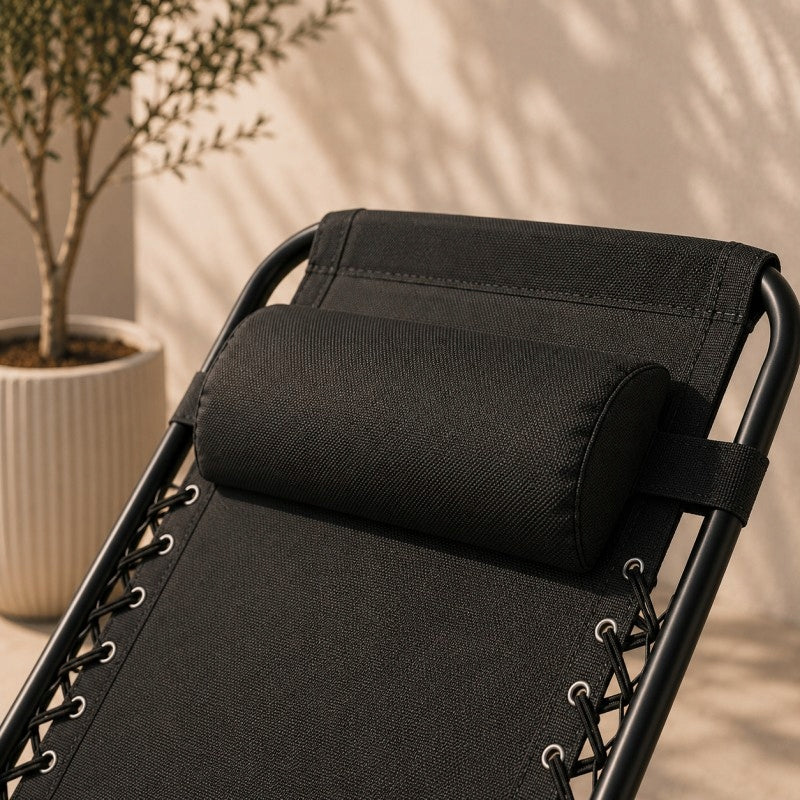 SUN LOUNGER GARDEN CHAIR BEACH FOLDING PATIO CHAIR WITH HANDLE STAND Length (longer side) 155 cm