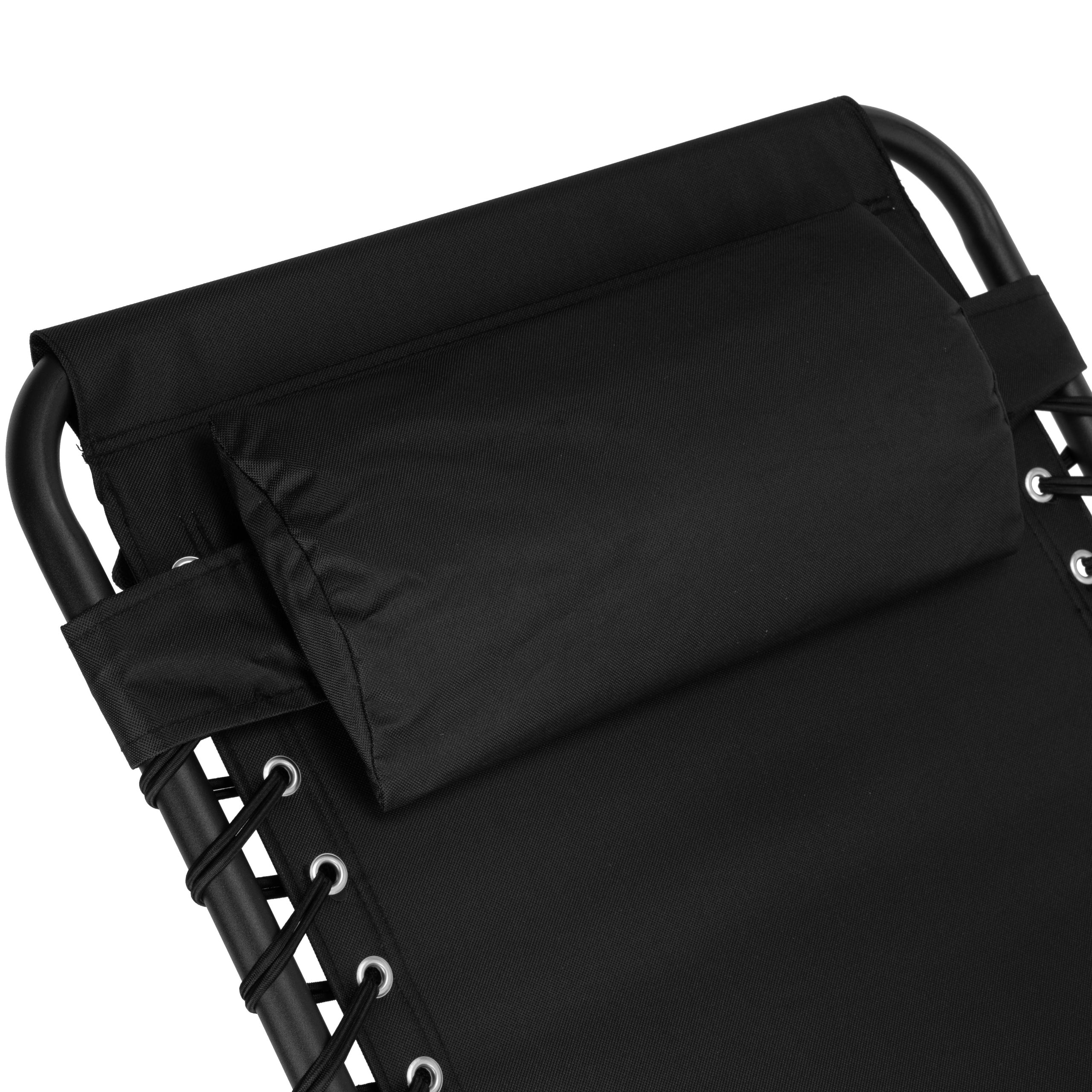 SUN LOUNGER GARDEN CHAIR FOLDING BLACK WITH TERRACE ADJUSTMENT BALCONY BEACH Frame material metal