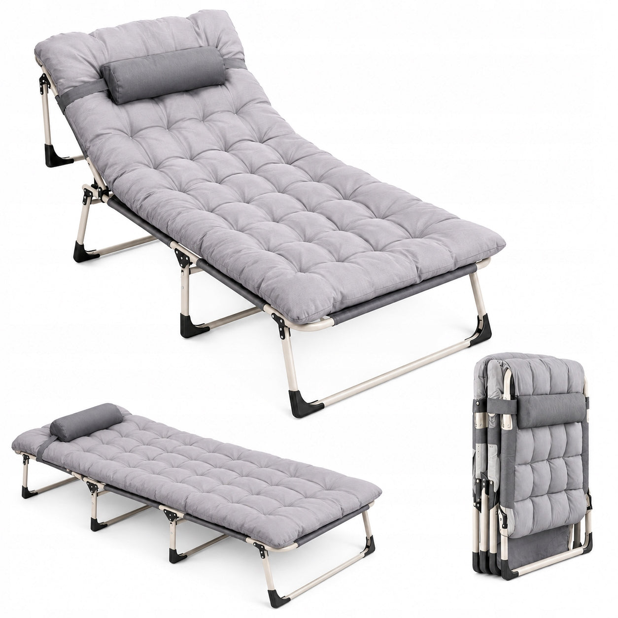 SUN LOUNGER GARDEN FIELD BED FOLDING PREMIUM ADJUSTABLE BEACH Kind sunbed