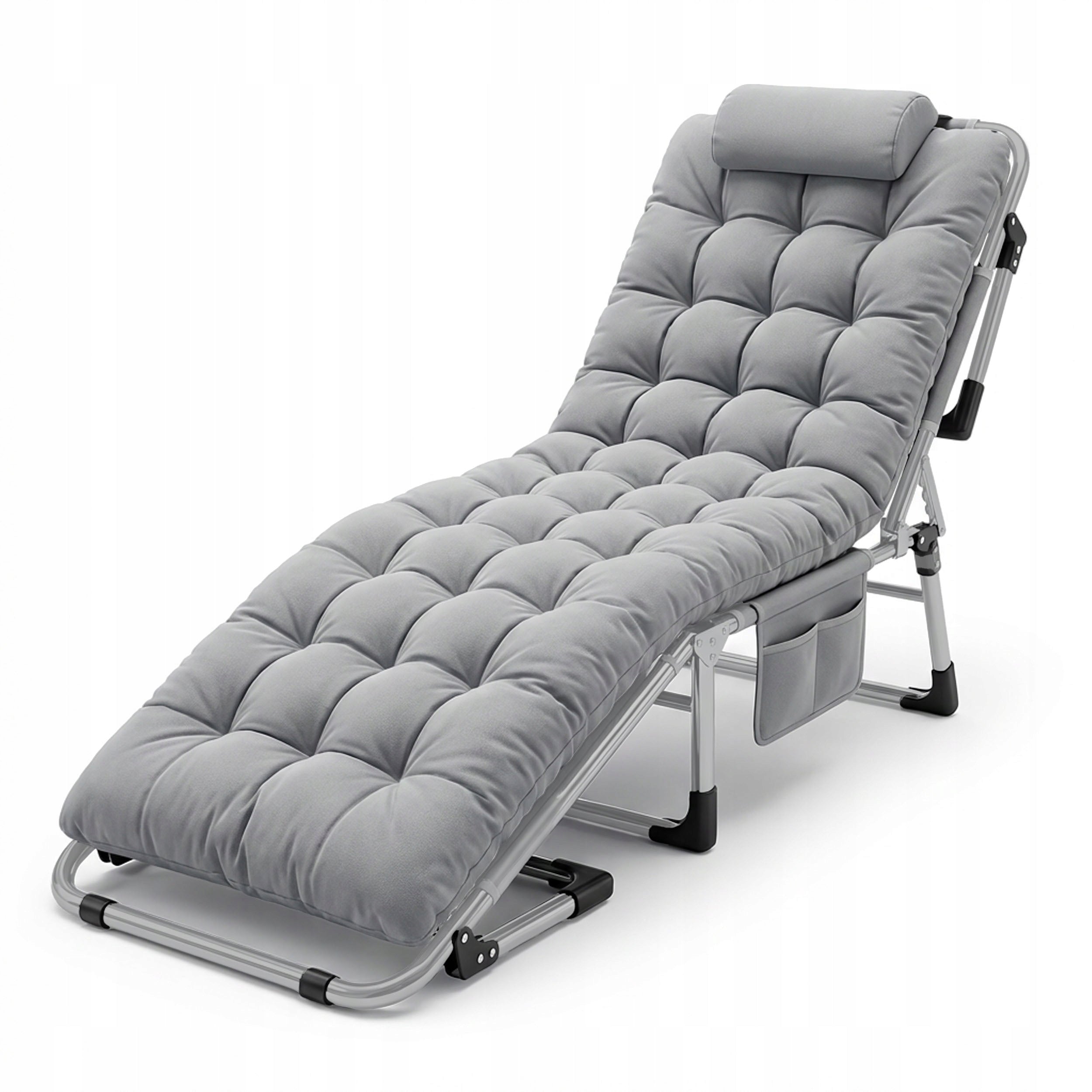 SUN LOUNGER GARDEN TRAVEL BED FOLDING + MATTRESS + PILLOW + COVER Packaging status original