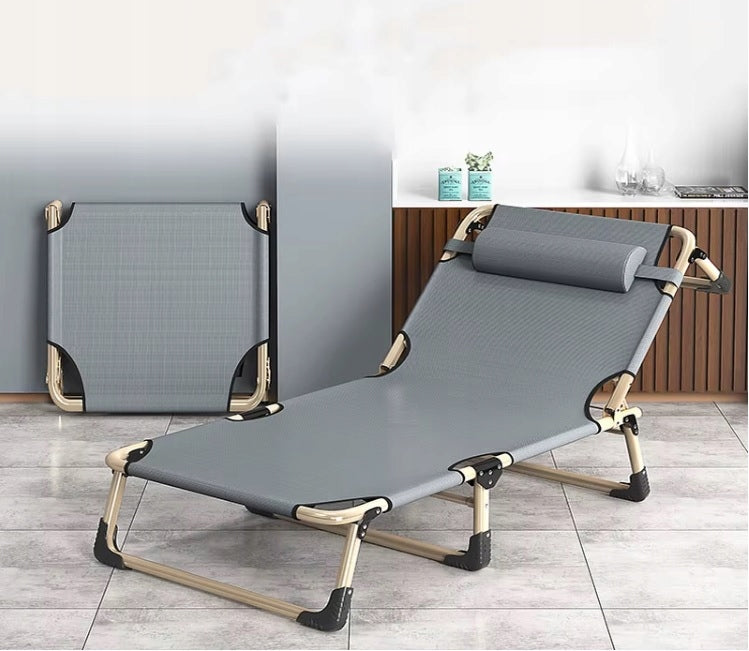 SUN LOUNGER GARDEN TRAVEL BED FOLDING + MATTRESS + PILLOW Packaging status original