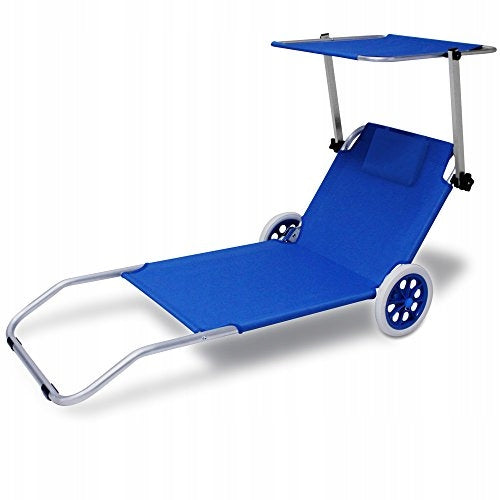 SUN LOUNGER ON WHEELS WITH VISOR FOR BEACH STROLLER
