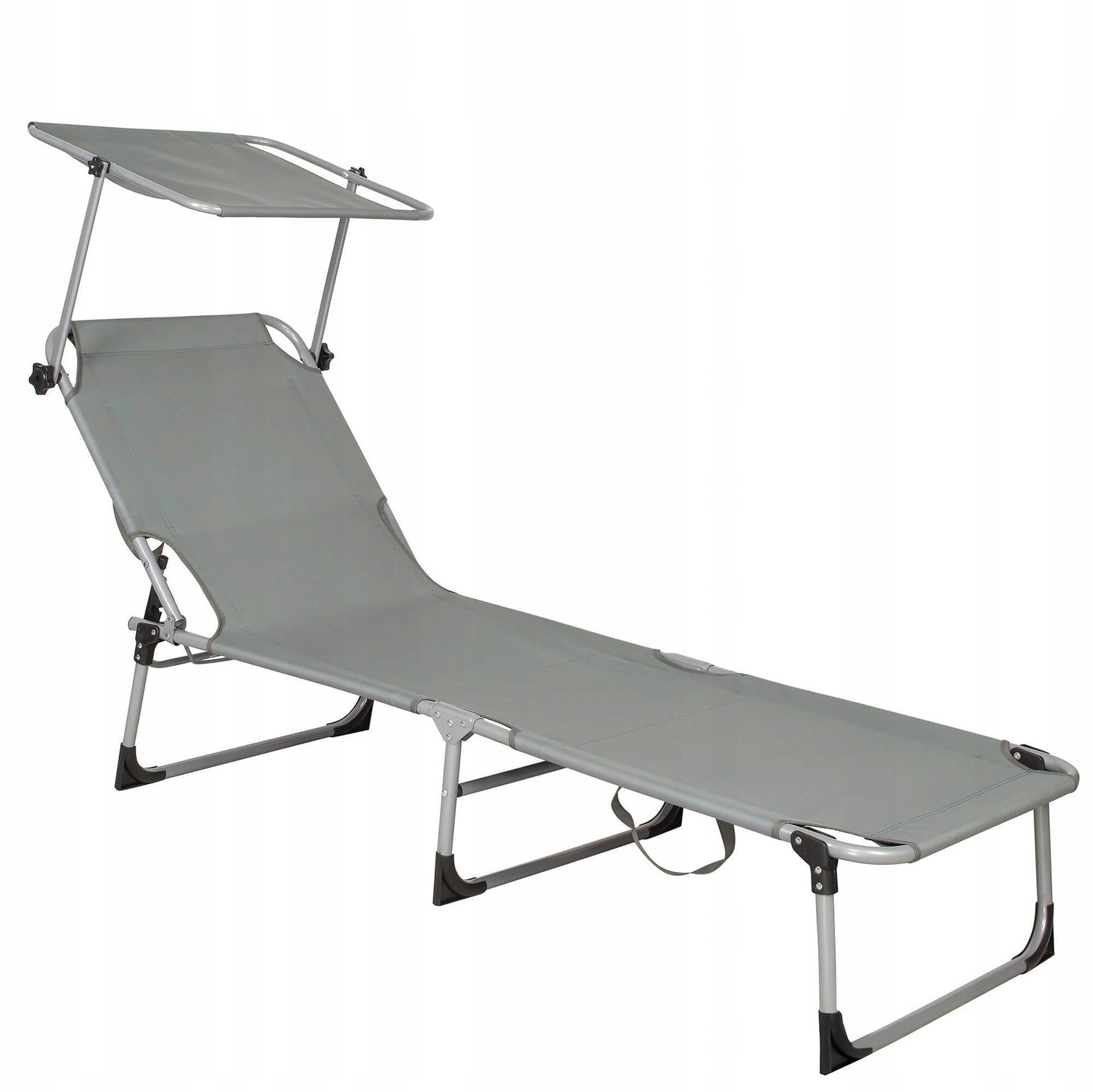 SUN LOUNGER WITH VISOR BEACH GARDEN COUCH FOLDING TOURIST TO THE BEACH Packaging status original
