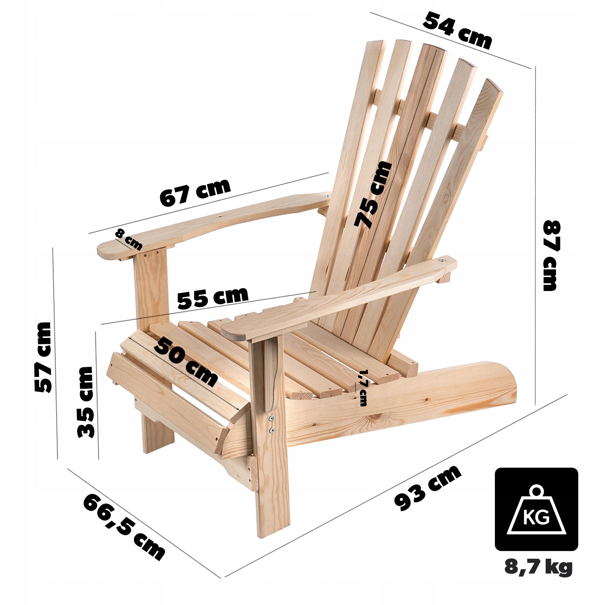 SUN LOUNGER WOODEN GARDEN BEACH CHAIR FOR TERRACE COMFORTABLE STRONG GARDEN Manufacturer code K12305