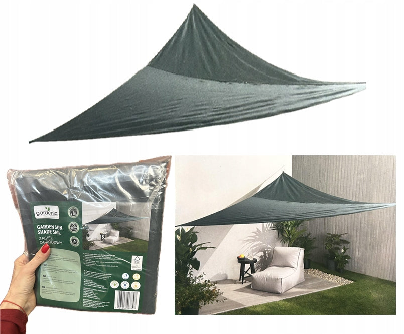 SUN SAIL FOR GARDEN BALCONY Triangle 3x3x3m waterproof GREEN