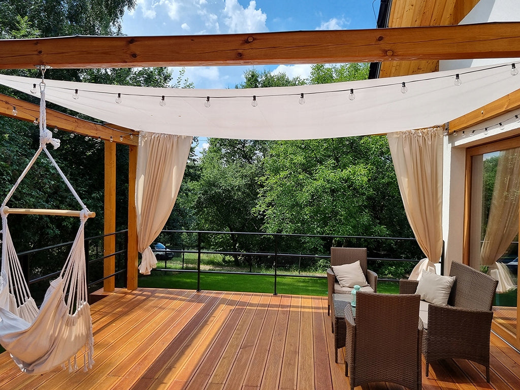 SUN SAIL FOR GARDEN TERRACE, WHITE CUSTOM SHADE SAIL