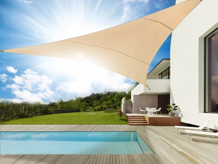 SUN SAIL GARDEN SHADE 3.6m CREAM TRIANGLE GB500 Length 360 cm