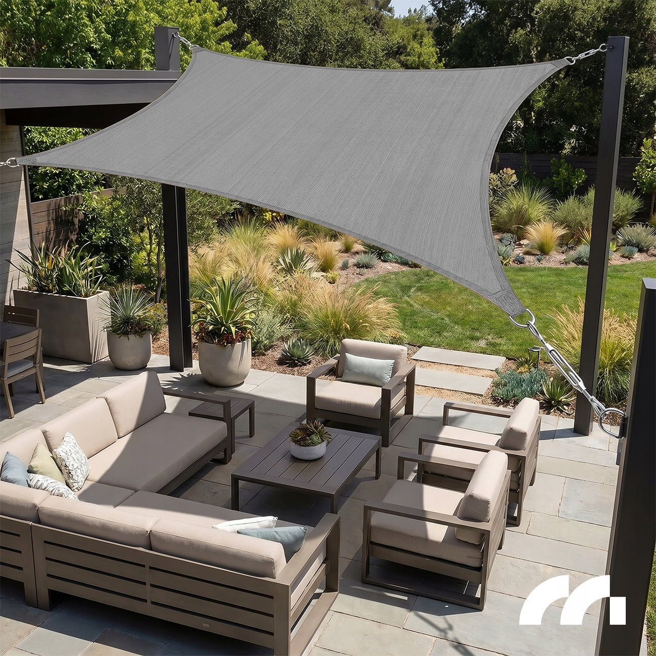 SUN SAIL RECTANGULAR 2x3m GARDEN TERRACE GREY CANOPY Packaging status original