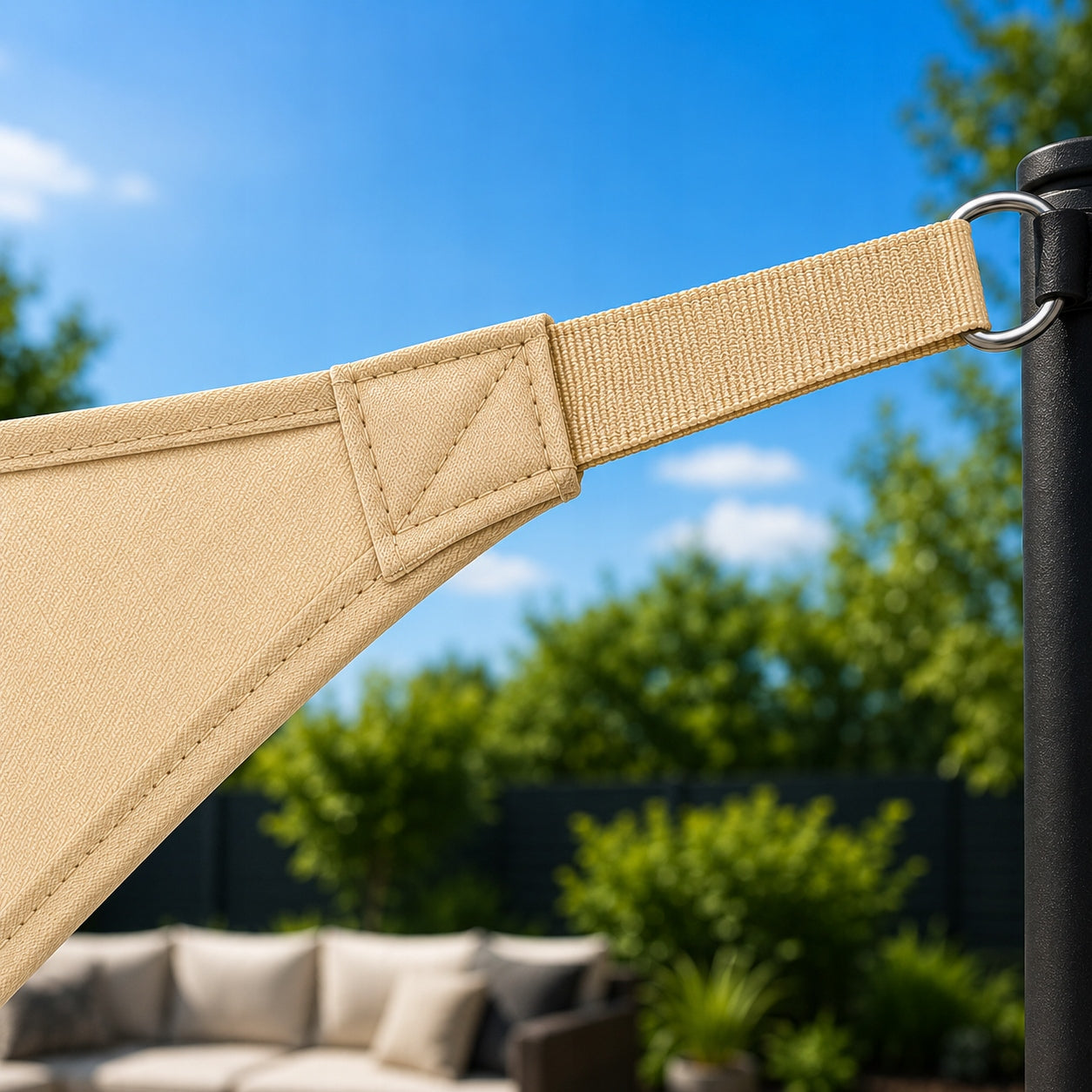 SUN SAIL WATERPROOF FOR TERRACE GARDEN TRIANGLE 3,6X3,6X5M BEIGE Manufacturer code zagiel-basic-poli-3,6x3,6x3,6x5-bez