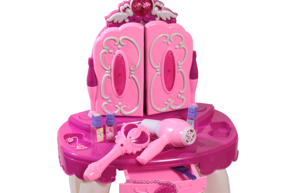 SUPER DRESSING TABLE FOR GIRL REMOTE CONTROL WAND MIRROR MP3 CHAIR DRYER Brand MalPlay