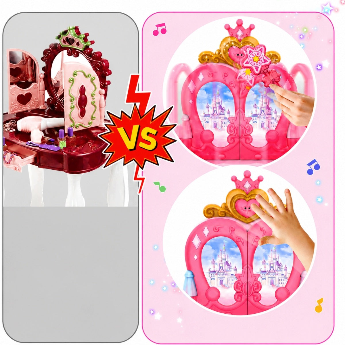 SUPER DRESSING TABLE FOR GIRL WAND MIRROR CHAIR DRYER Kid's age 3＋ years