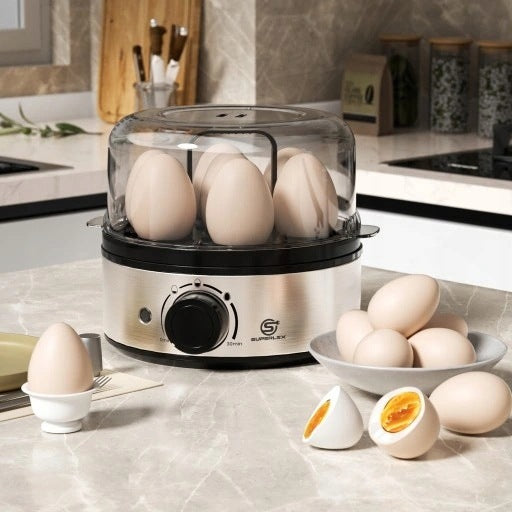 SUPERLEX Egg Cooker EB6405-GS 30-minute Timer Silver 350W Packaging status original