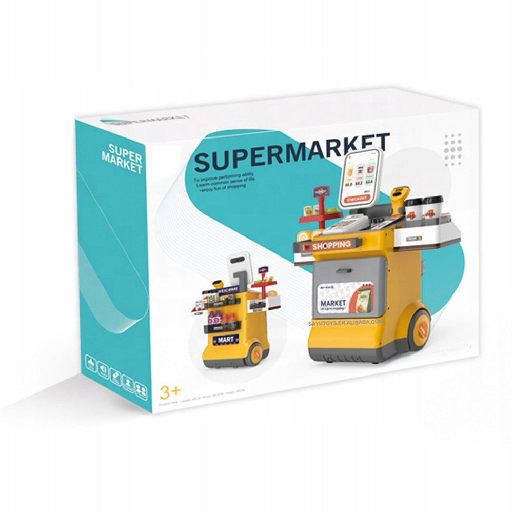 SUPERMARKET FOR CHILDREN MINI MARKET AKCESORIA TERMINAL CASH REGISTER SCANNER SOUND Manufacturer code INTERAKTYWNY ROZBUDOWANY ZESTAW 50w1