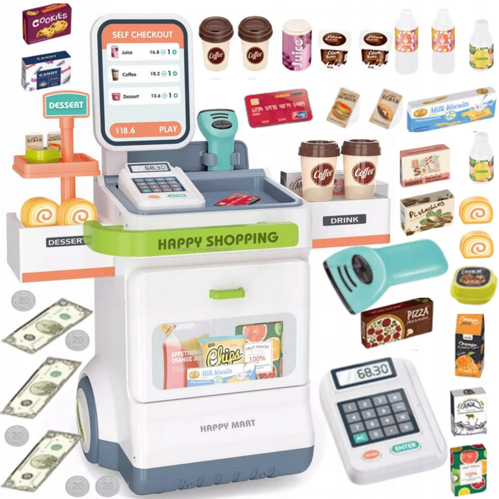 SUPERMARKET SHOP FOR CHILDREN CASH REGISTER LARGE SET - TOY IN THE STORE